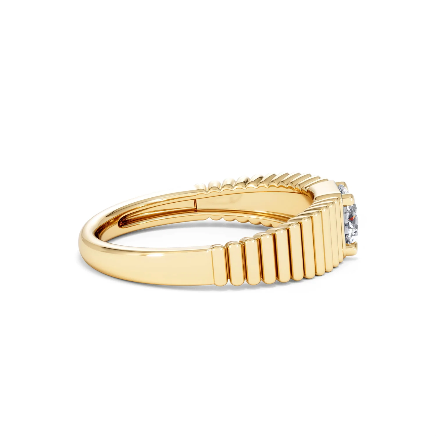Flute 0.50ct Round Cut Lab Grown Diamond Solitaire Ring 18K Yellow Gold - Image 30