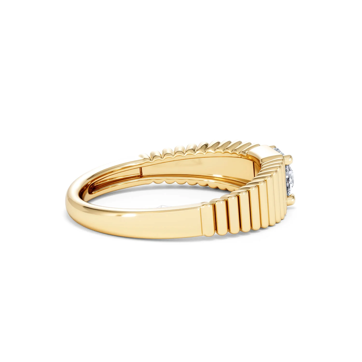 Flute 0.50ct Round Cut Lab Grown Diamond Solitaire Ring 18K Yellow Gold - Image 33