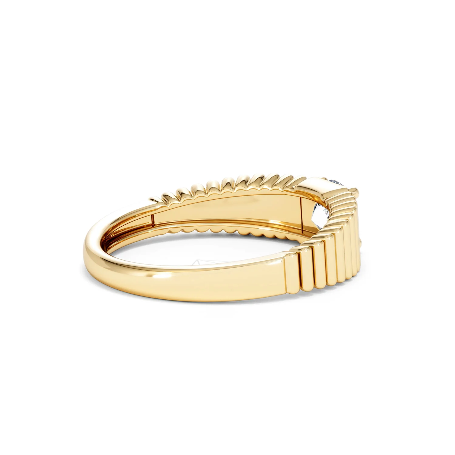 Flute 0.50ct Round Cut Lab Grown Diamond Solitaire Ring 18K Yellow Gold - Image 36