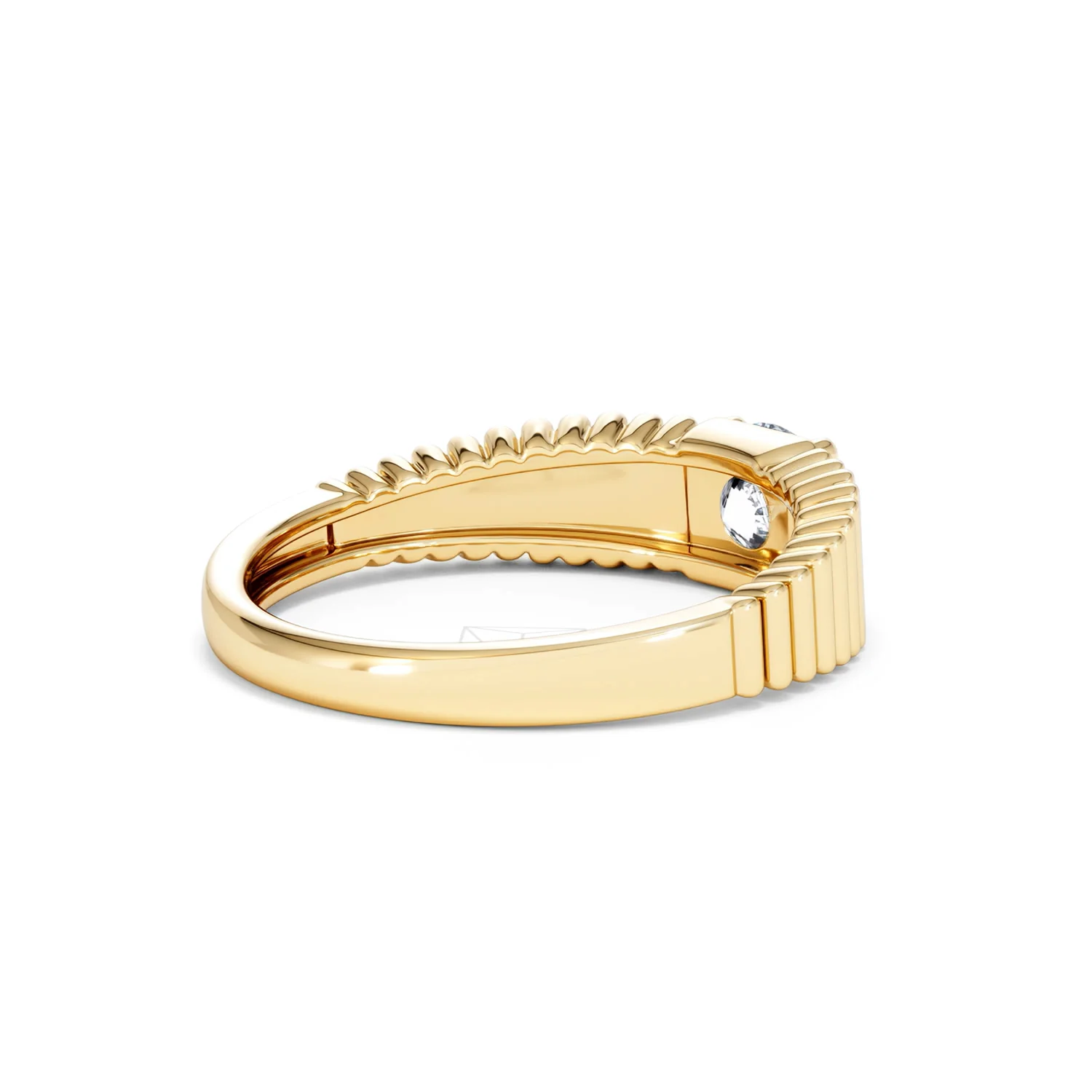 Flute 0.50ct Round Cut Lab Grown Diamond Solitaire Ring 18K Yellow Gold - Image 38