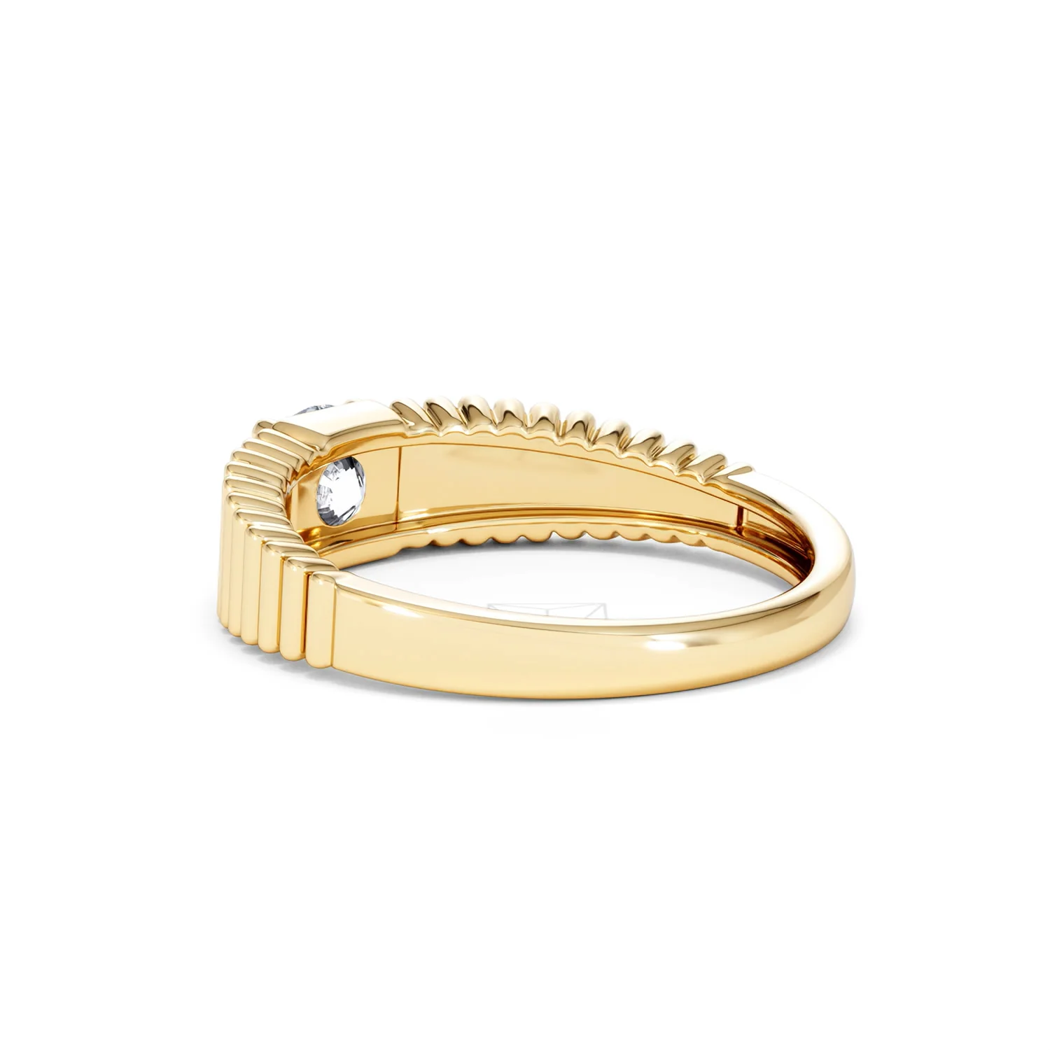 Flute 0.50ct Round Cut Lab Grown Diamond Solitaire Ring 18K Yellow Gold - Image 59
