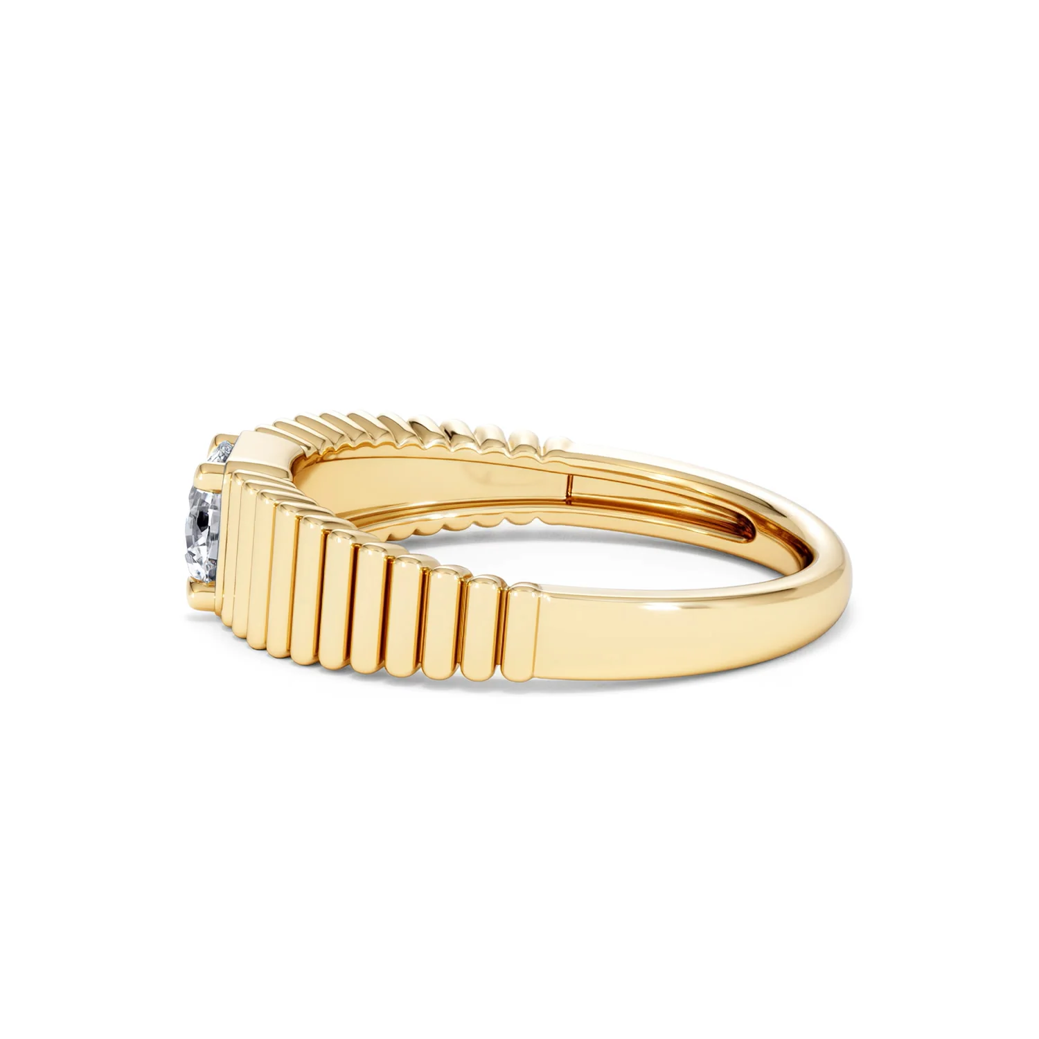 Flute 0.50ct Round Cut Lab Grown Diamond Solitaire Ring 18K Yellow Gold - Image 68