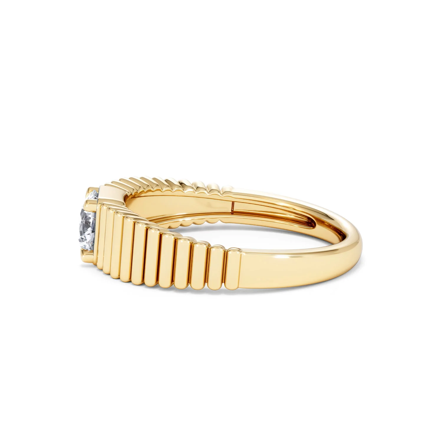 Flute 0.50ct Round Cut Lab Grown Diamond Solitaire Ring 18K Yellow Gold - Image 69