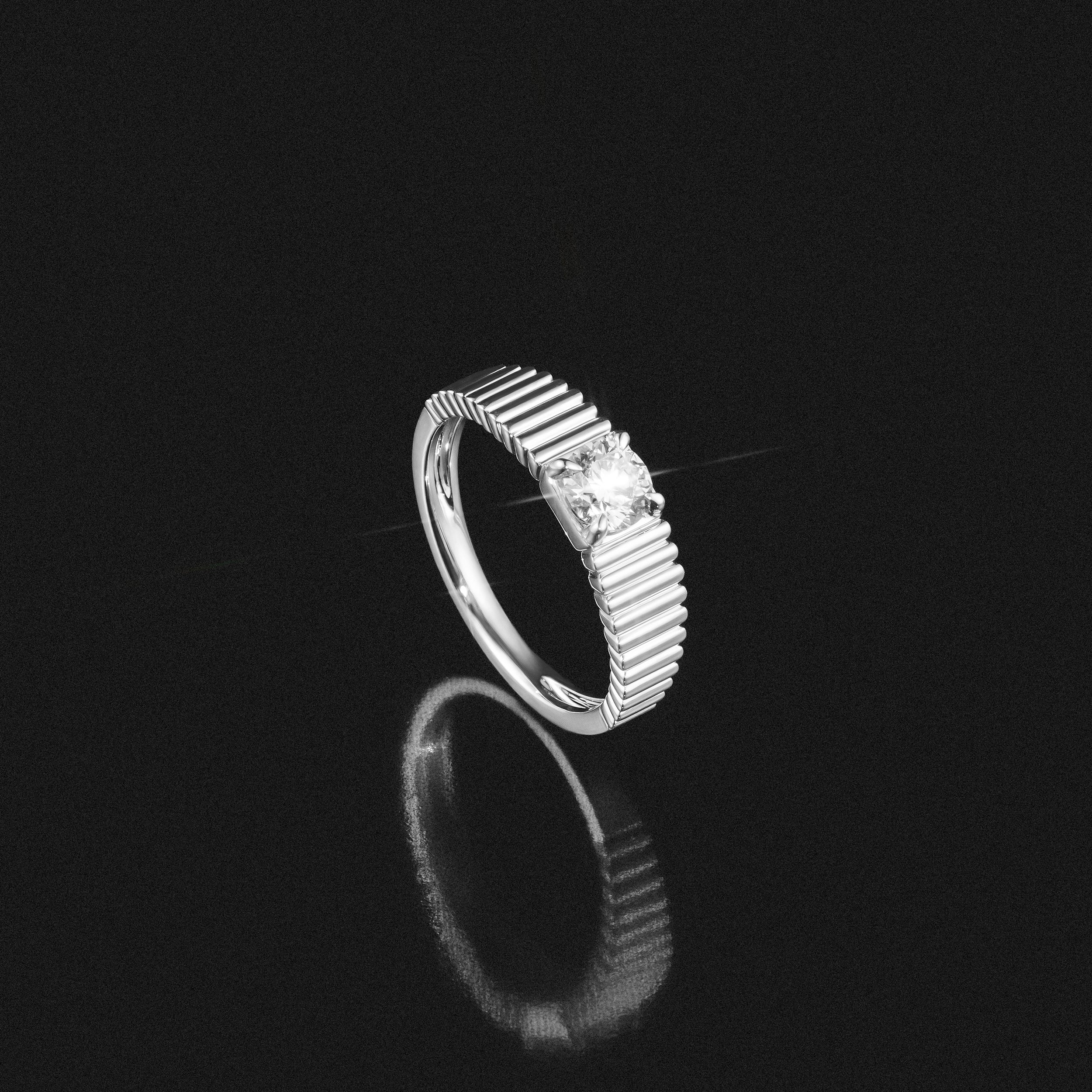 Flute 0.50ct Round Cut Lab Grown Diamond Solitaire Ring in Platinum - Image 8