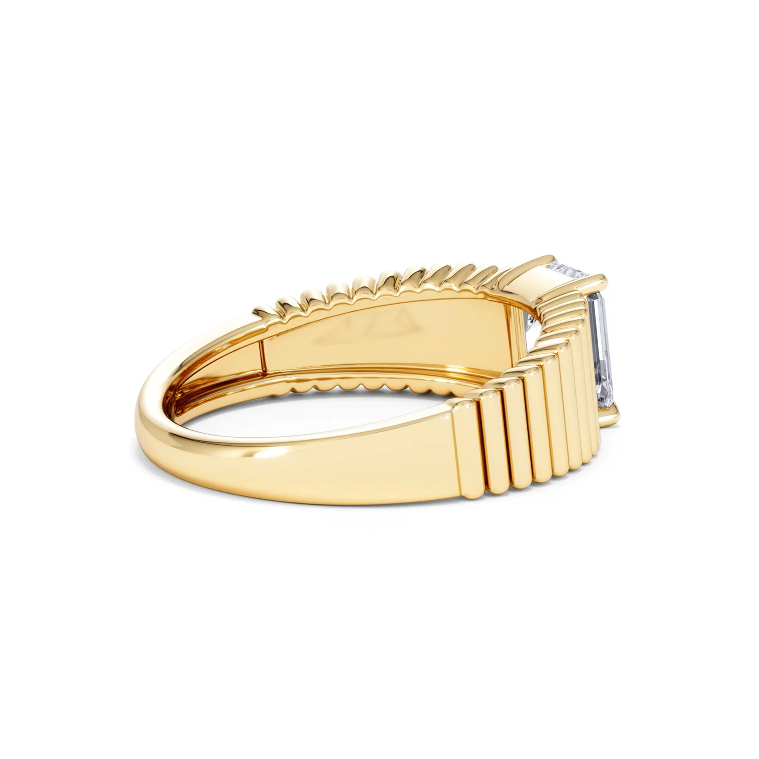 Flute 1.00ct Emerald Cut Lab Grown Diamond Solitaire Ring 18K Yellow Gold - Image 35