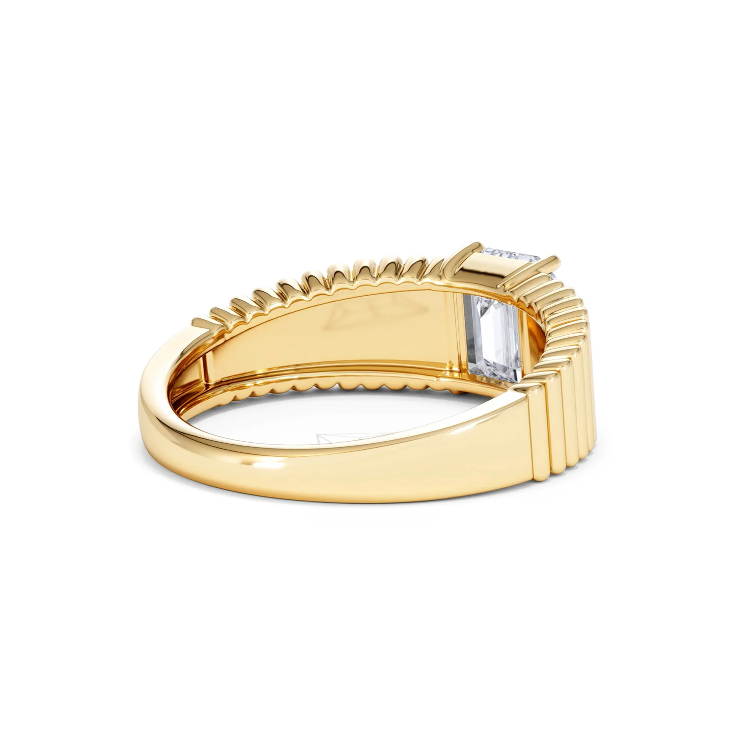 Flute 1.00ct Emerald Cut Lab Grown Diamond Solitaire Ring 18K Yellow Gold - Image 40