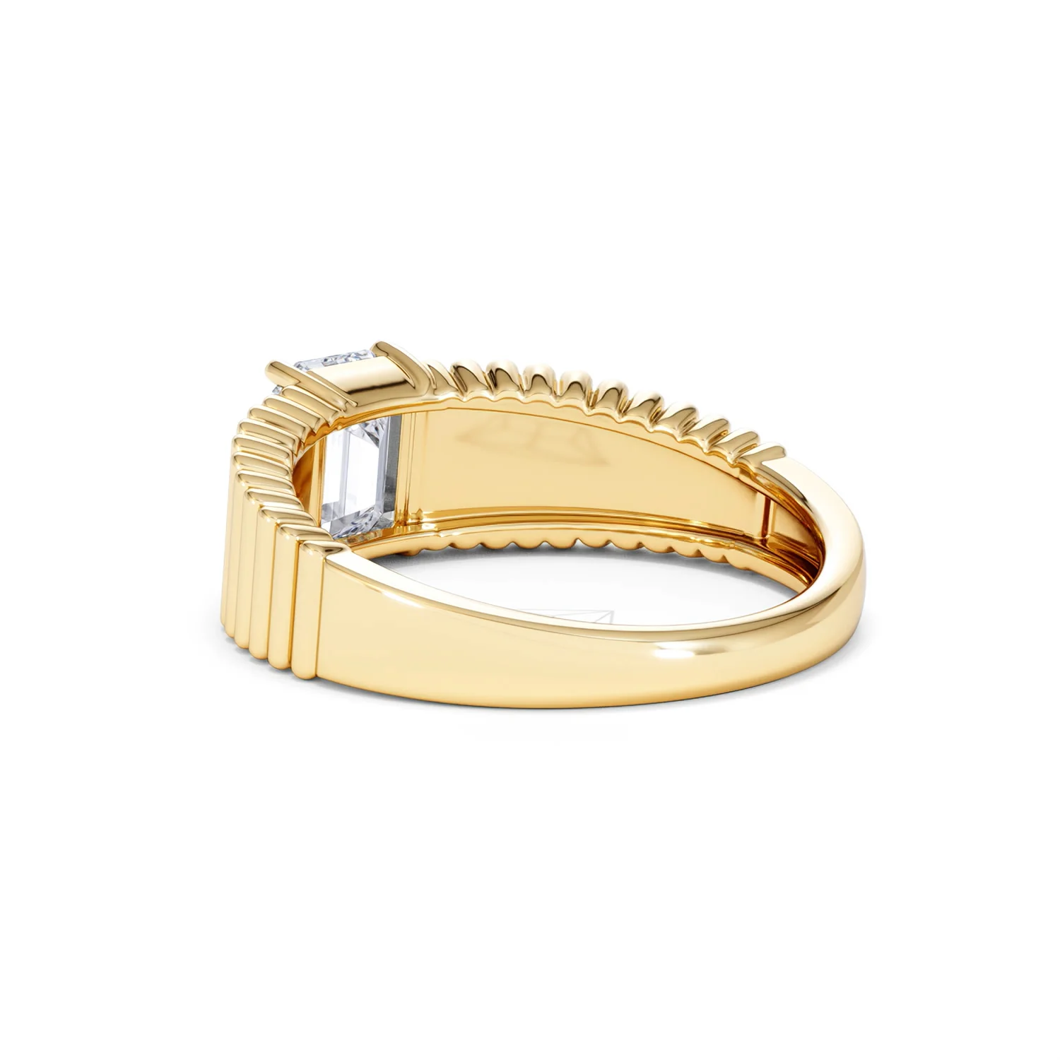 Flute 1.00ct Emerald Cut Lab Grown Diamond Solitaire Ring 18K Yellow Gold - Image 58