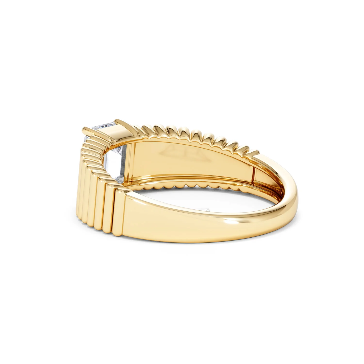 Flute 1.00ct Emerald Cut Lab Grown Diamond Solitaire Ring 18K Yellow Gold - Image 60