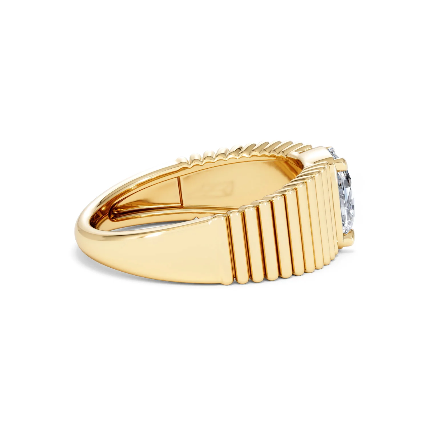 Flute 1.00ct Oval Cut Lab Grown Diamond Solitaire Ring 18K Yellow Gold - Image 30
