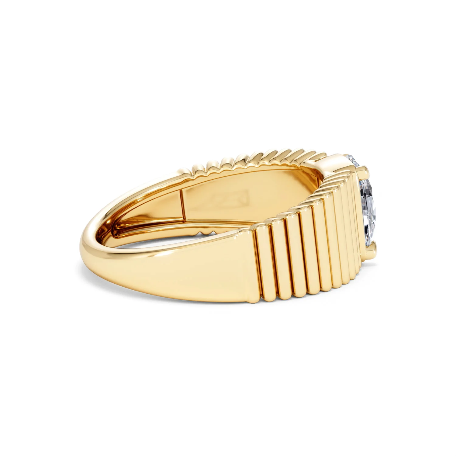 Flute 1.00ct Oval Cut Lab Grown Diamond Solitaire Ring 18K Yellow Gold - Image 31