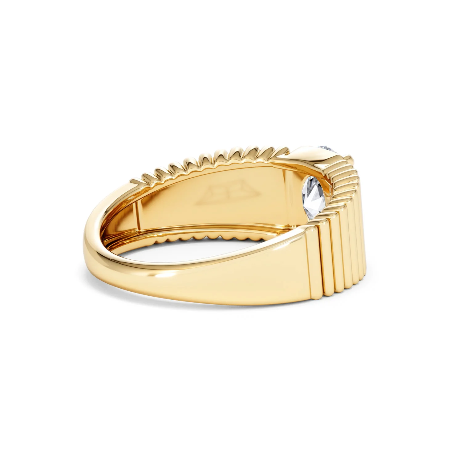 Flute 1.00ct Oval Cut Lab Grown Diamond Solitaire Ring 18K Yellow Gold - Image 37