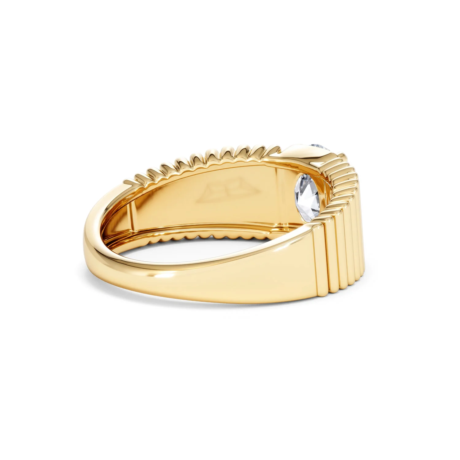 Flute 1.00ct Oval Cut Lab Grown Diamond Solitaire Ring 18K Yellow Gold - Image 38