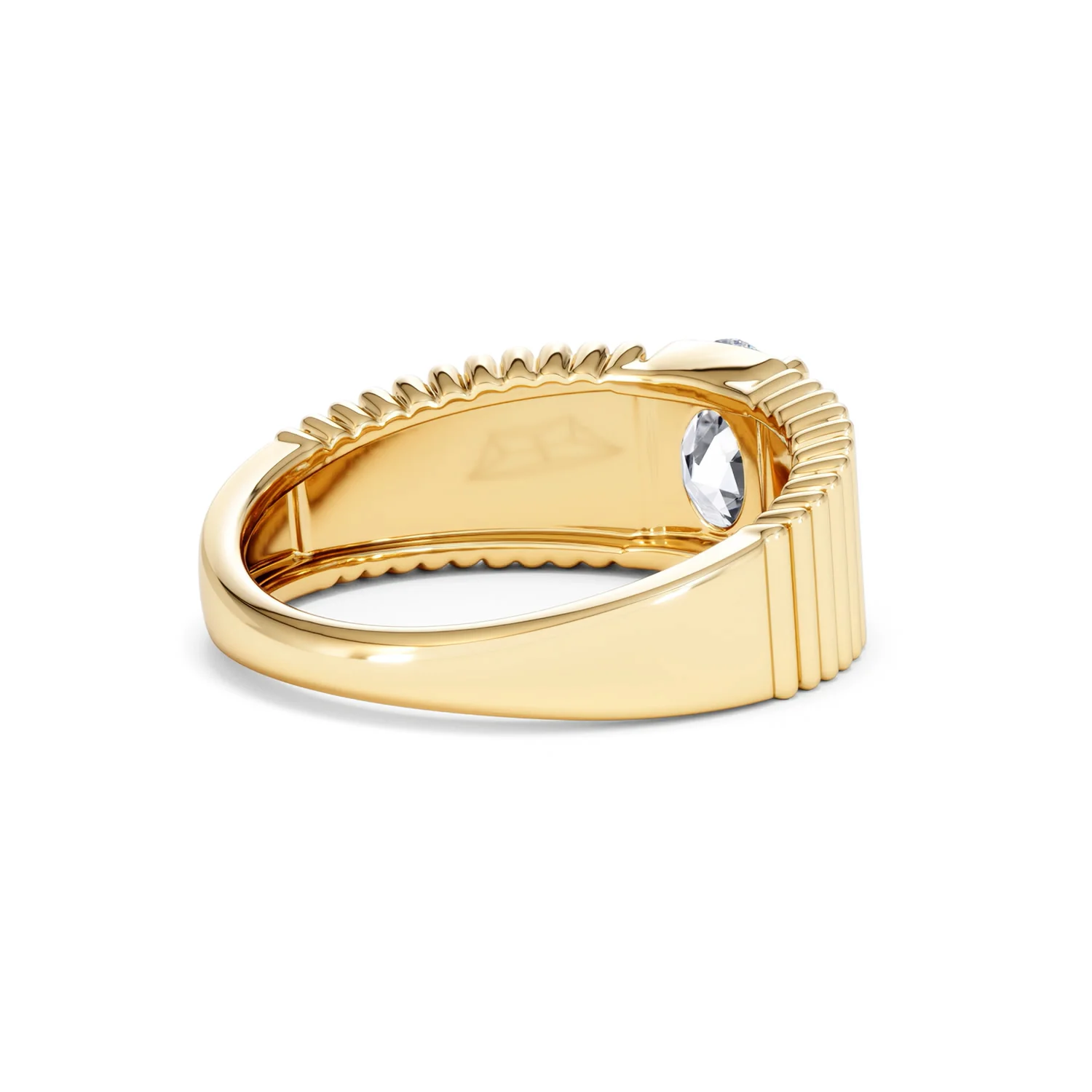 Flute 1.00ct Oval Cut Lab Grown Diamond Solitaire Ring 18K Yellow Gold - Image 39