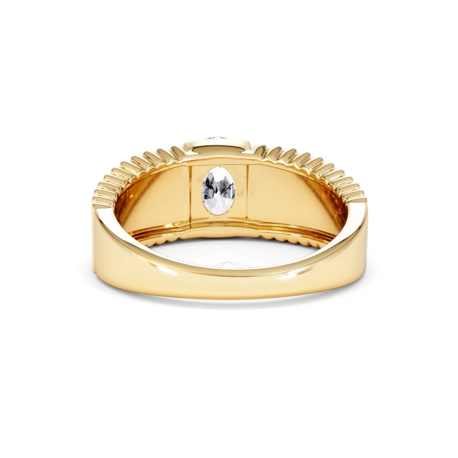 Flute 1.00ct Oval Cut Lab Grown Diamond Solitaire Ring 18K Yellow Gold - Image 48