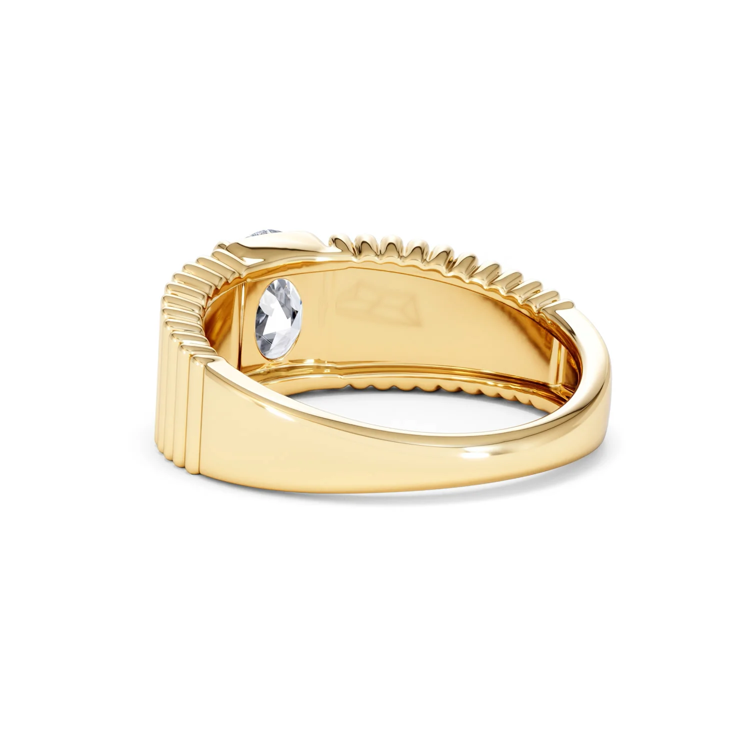 Flute 1.00ct Oval Cut Lab Grown Diamond Solitaire Ring 18K Yellow Gold - Image 54