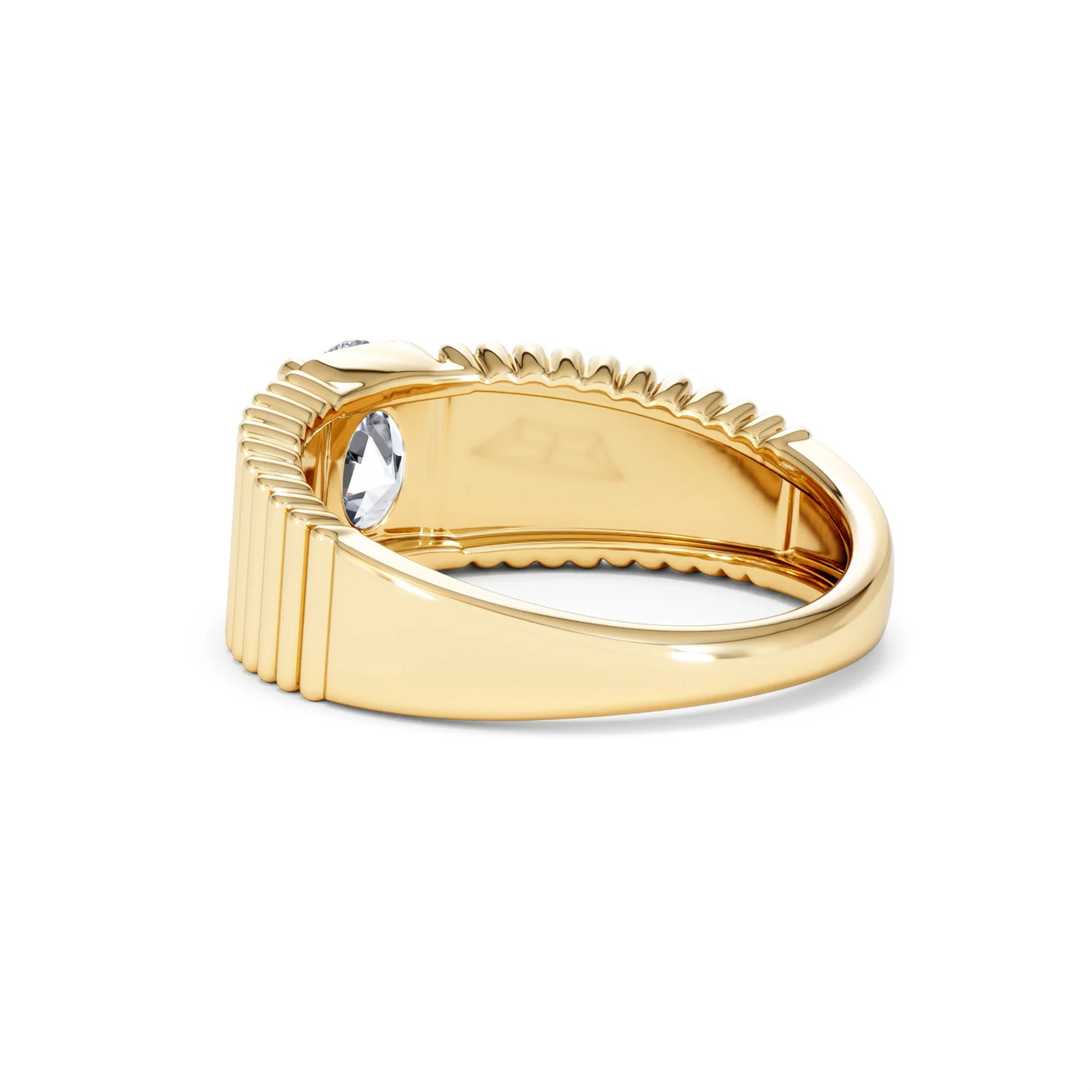 Flute 1.00ct Oval Cut Lab Grown Diamond Solitaire Ring 18K Yellow Gold - Image 56