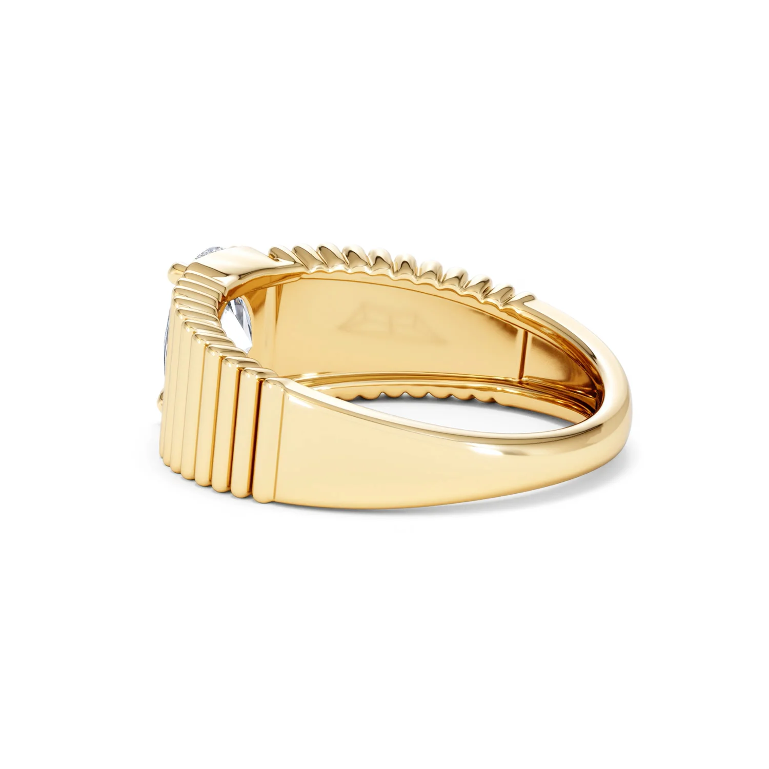 Flute 1.00ct Oval Cut Lab Grown Diamond Solitaire Ring 18K Yellow Gold - Image 59