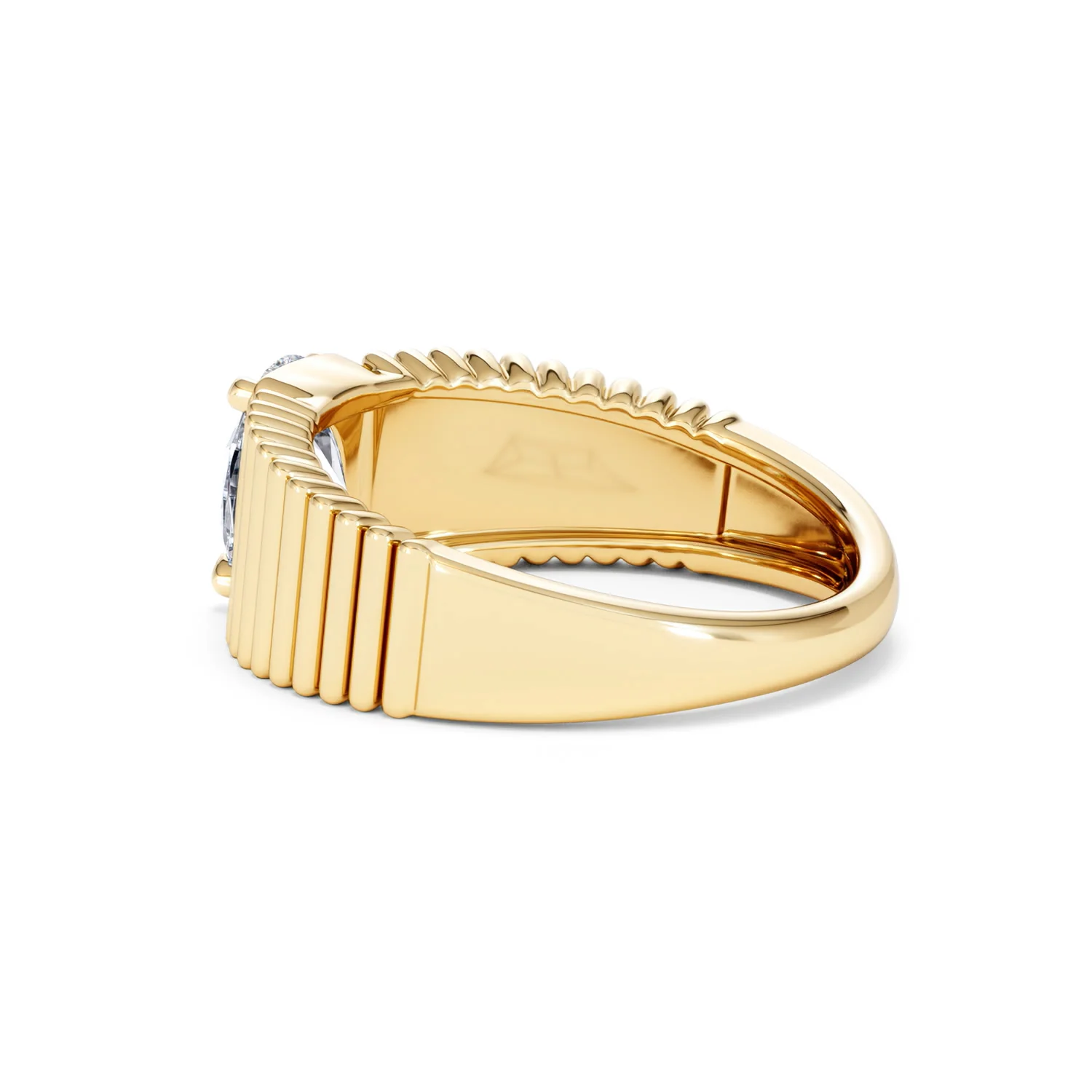 Flute 1.00ct Oval Cut Lab Grown Diamond Solitaire Ring 18K Yellow Gold - Image 60