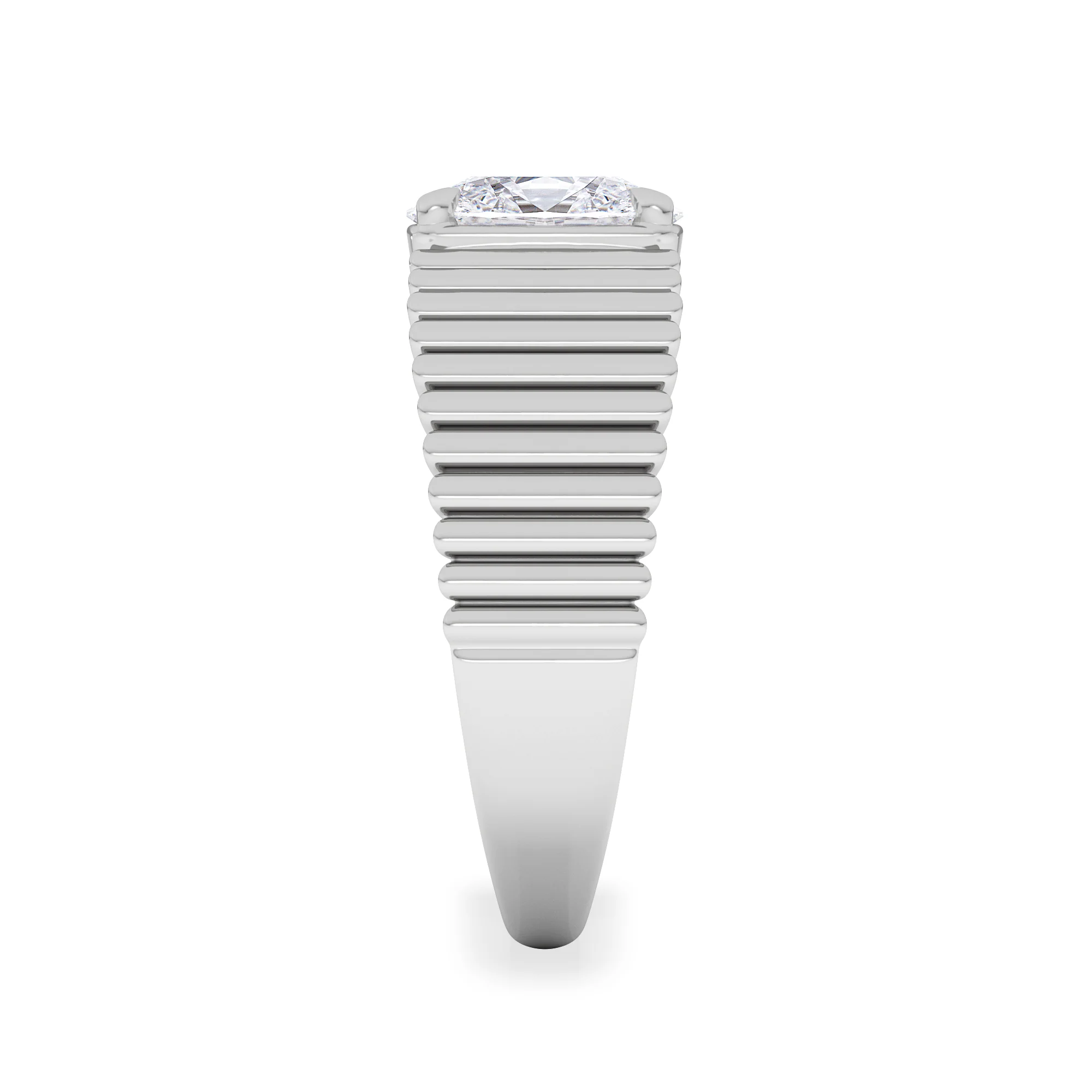 Flute 1.00ct Oval Cut Lab Grown Diamond Solitaire Ring in Platinum - Image 5
