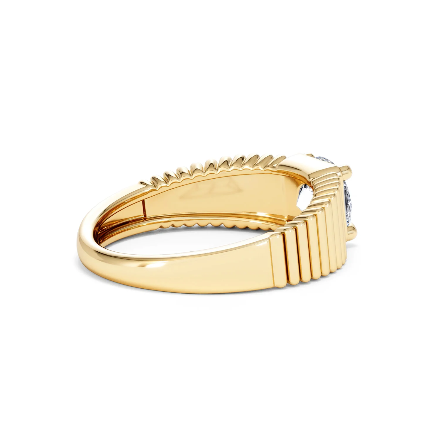 Flute 1.00ct Round Cut Lab Grown Diamond Solitaire Ring in 18K Yellow Gold - Image 36