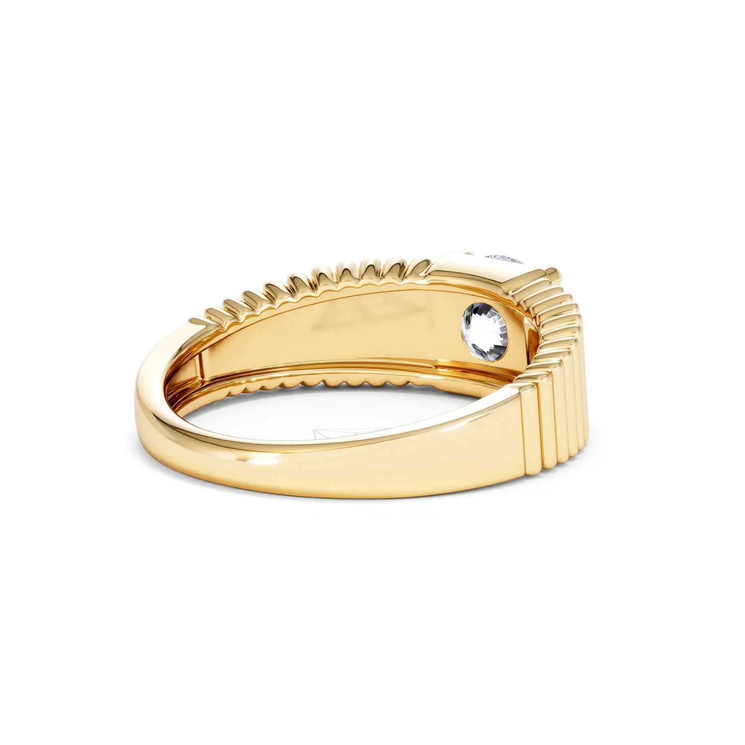 Flute 1.00ct Round Cut Lab Grown Diamond Solitaire Ring in 18K Yellow Gold - Image 40