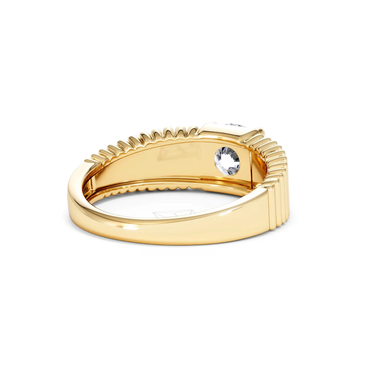 Flute 1.00ct Round Cut Lab Grown Diamond Solitaire Ring in 18K Yellow Gold - Image 42