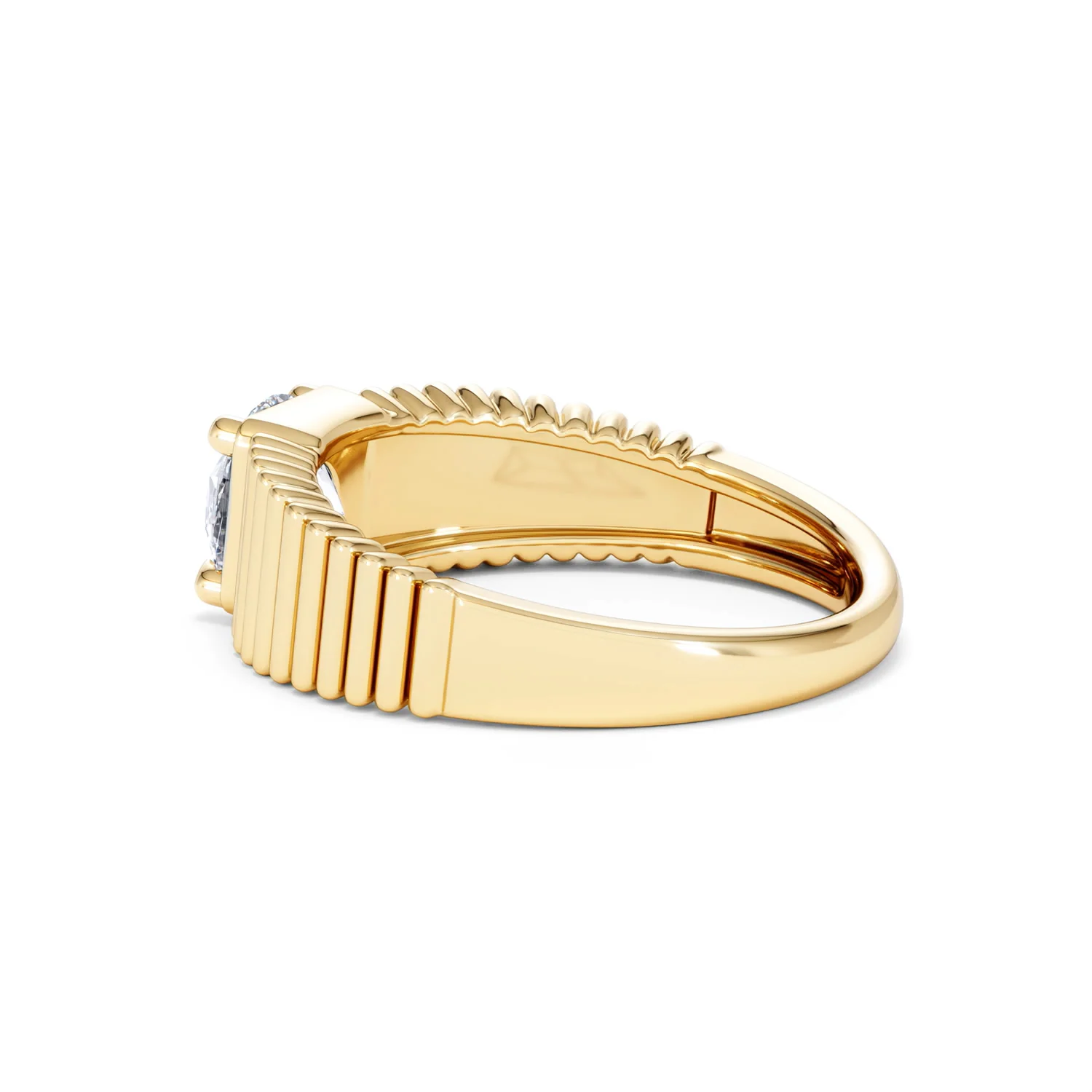 Flute 1.00ct Round Cut Lab Grown Diamond Solitaire Ring in 18K Yellow Gold - Image 63