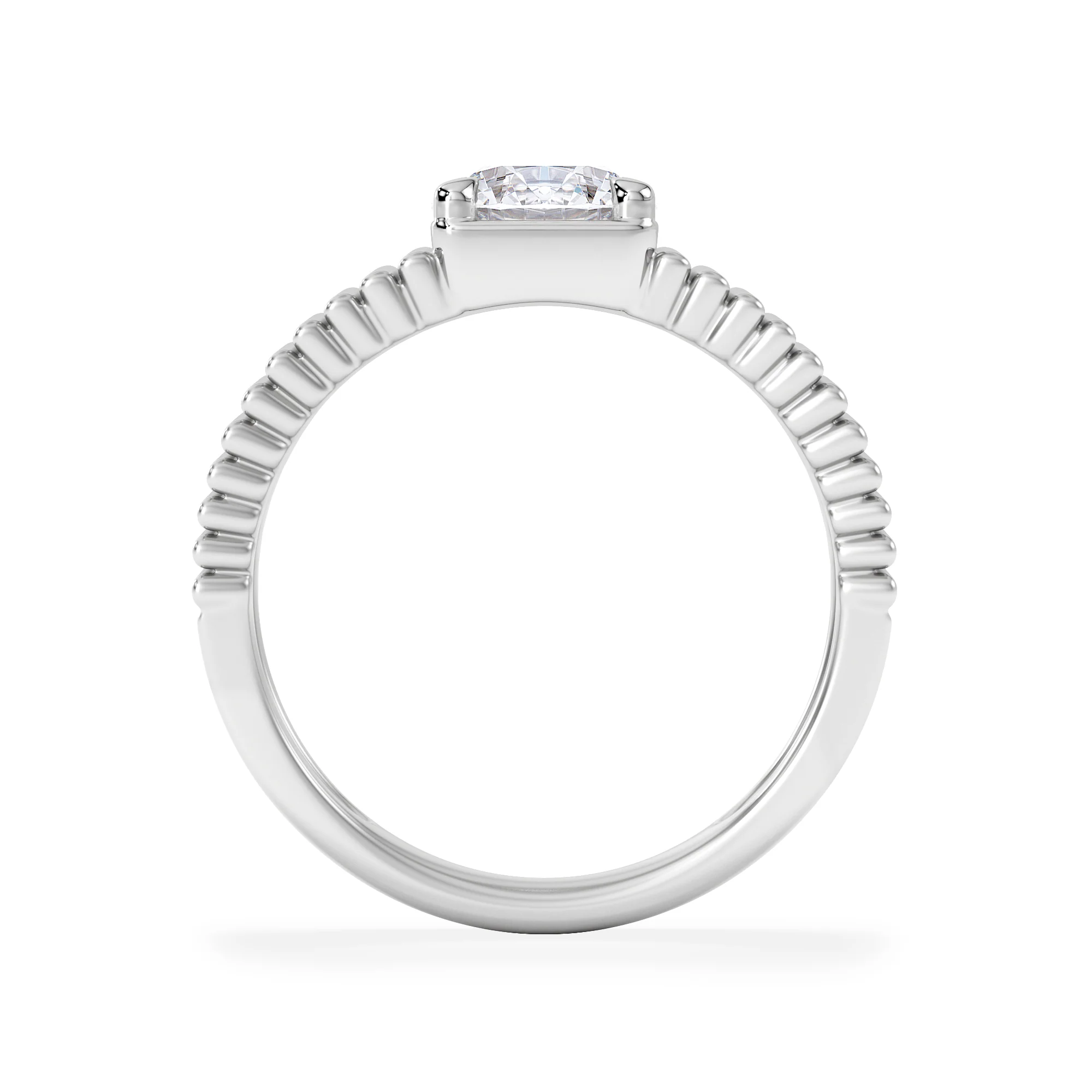 Flute 1.00ct Round Cut Lab Grown Diamond Solitaire Ring in Platinum - Image 3