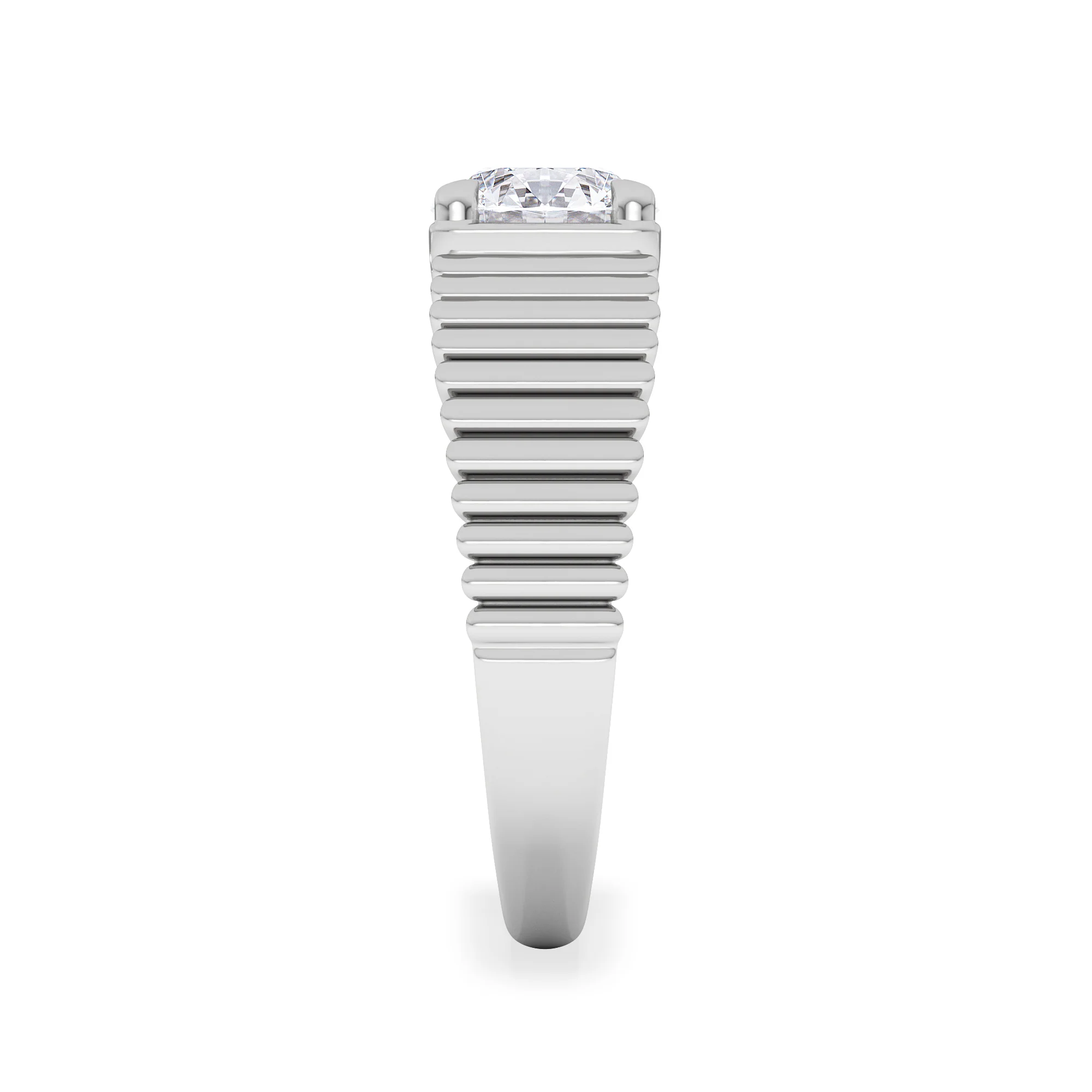 Flute 1.00ct Round Cut Lab Grown Diamond Solitaire Ring in Platinum - Image 5
