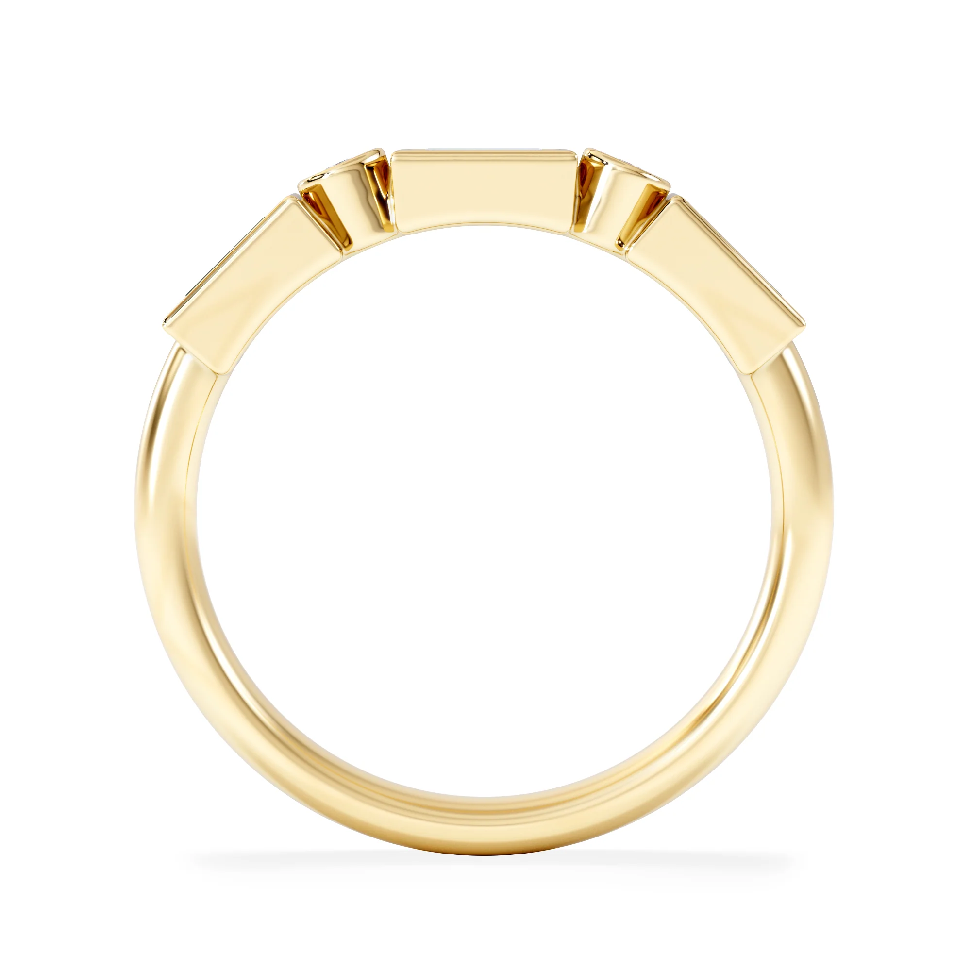 Forme 0.37ct Baguette Cut Lab Emerald 5 Stone Ring in 18K Gold Vermeil - Image 5