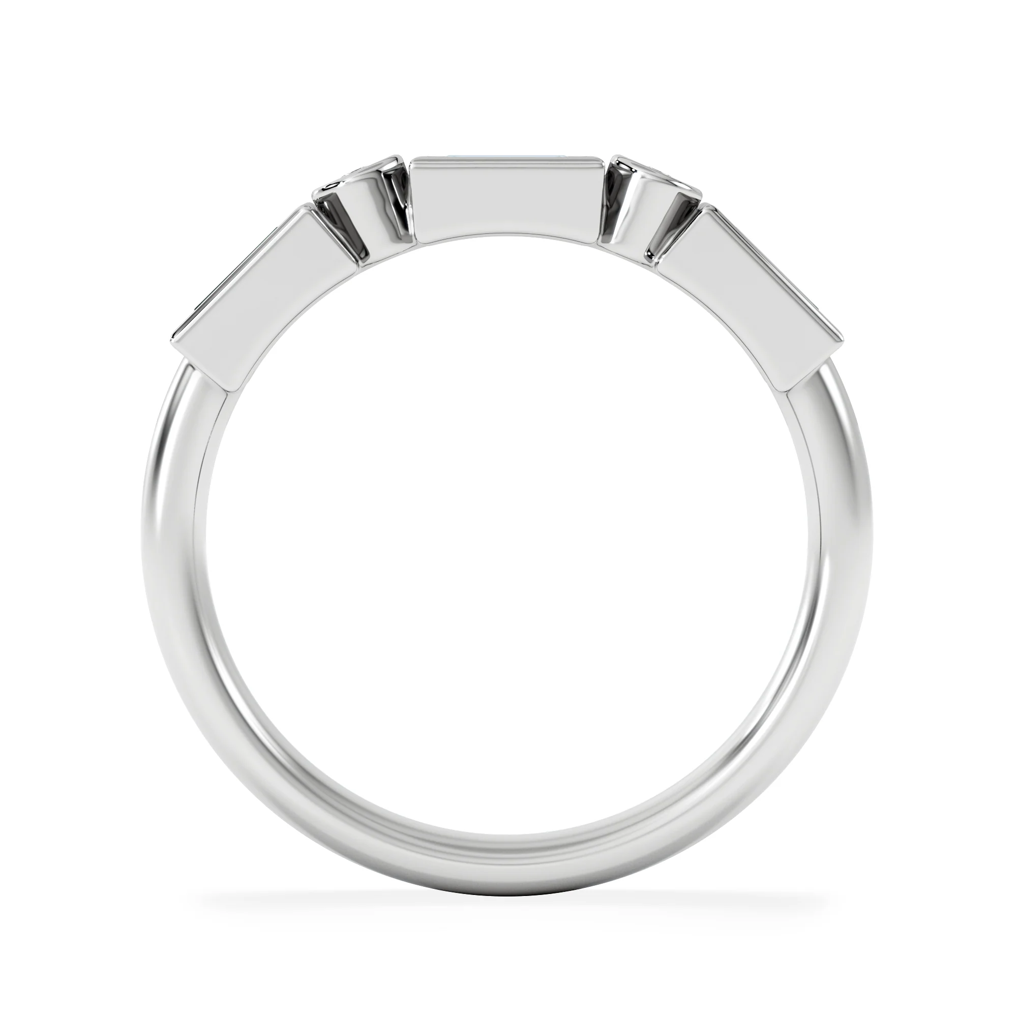 Forme 0.37ct Baguette Cut Lab Emerald 5 Stone Ring in Sterling Silver - Image 5