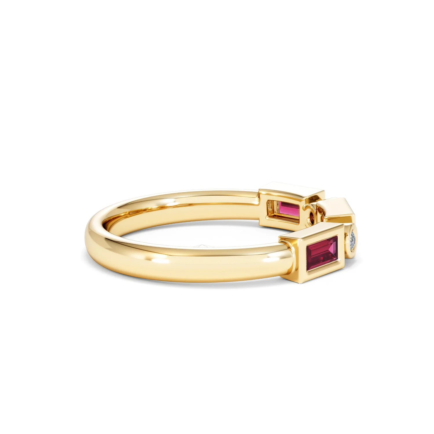 Forme 0.37ct Baguette Cut Lab Ruby 5 Stone Ring in 18K Gold Vermeil - Image 28