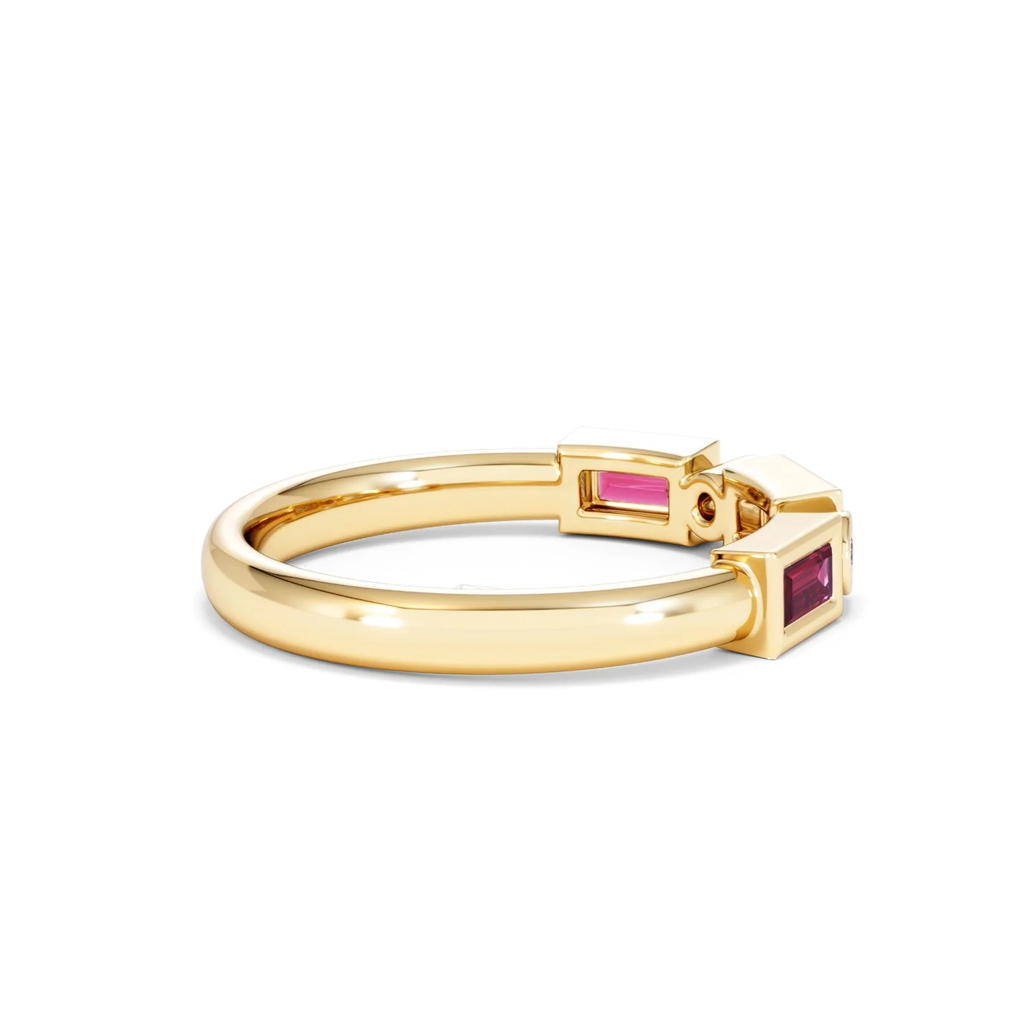 Forme 0.37ct Baguette Cut Lab Ruby 5 Stone Ring in 18K Gold Vermeil - Image 31
