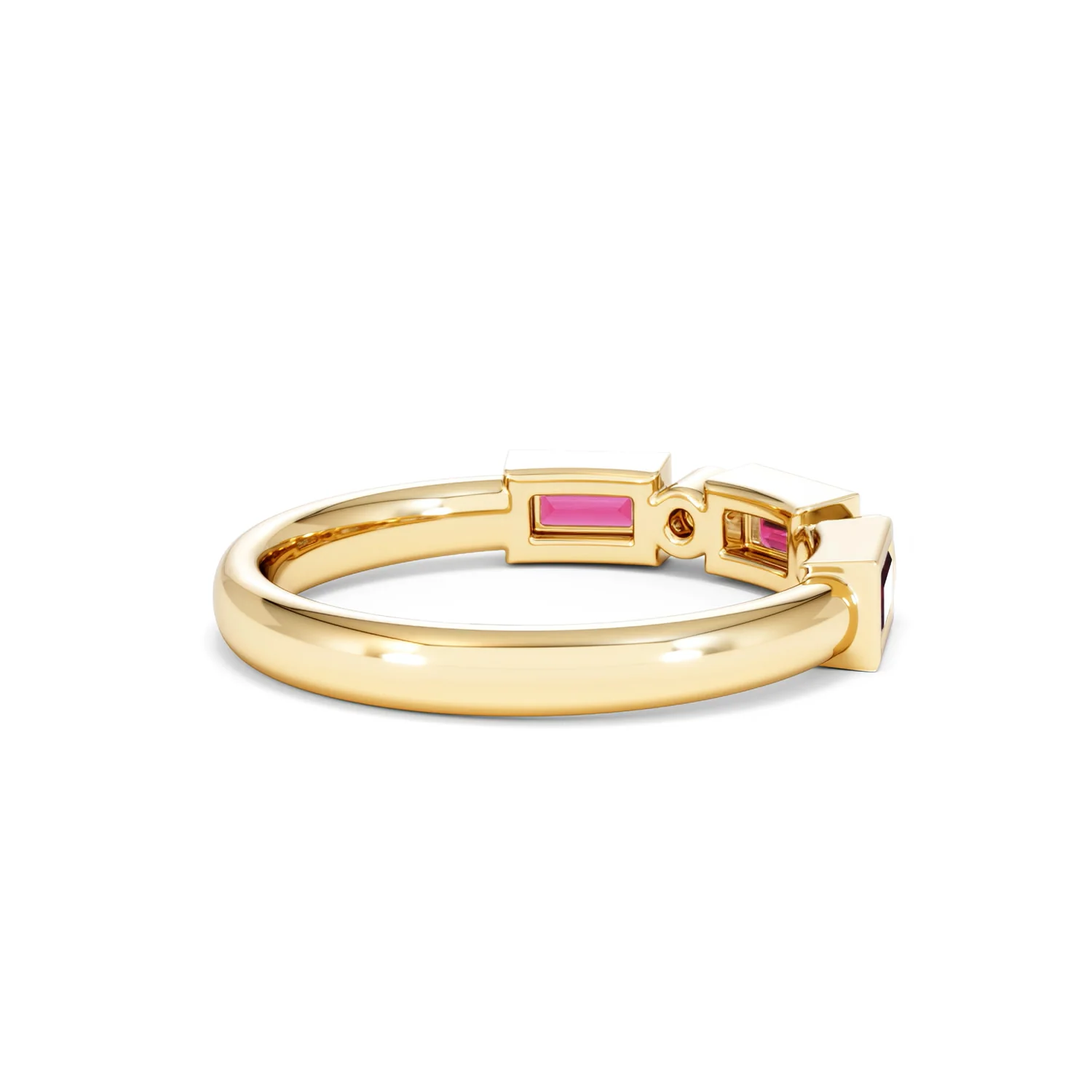 Forme 0.37ct Baguette Cut Lab Ruby 5 Stone Ring in 18K Gold Vermeil - Image 35