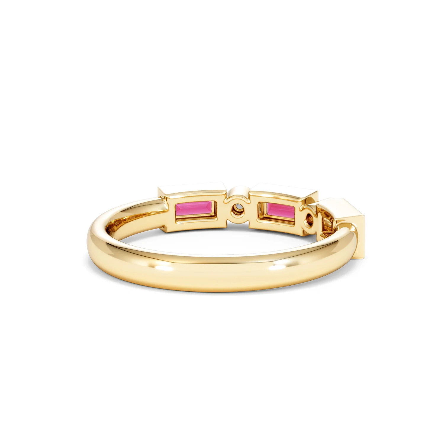 Forme 0.37ct Baguette Cut Lab Ruby 5 Stone Ring in 18K Gold Vermeil - Image 40