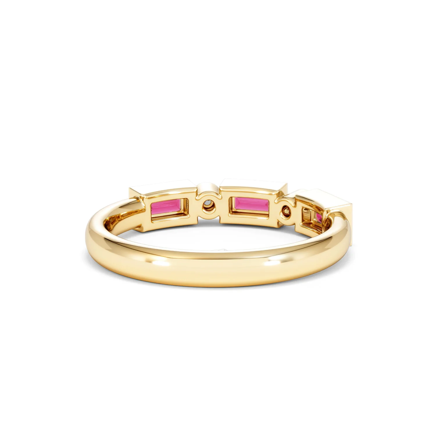 Forme 0.37ct Baguette Cut Lab Ruby 5 Stone Ring in 18K Gold Vermeil - Image 43