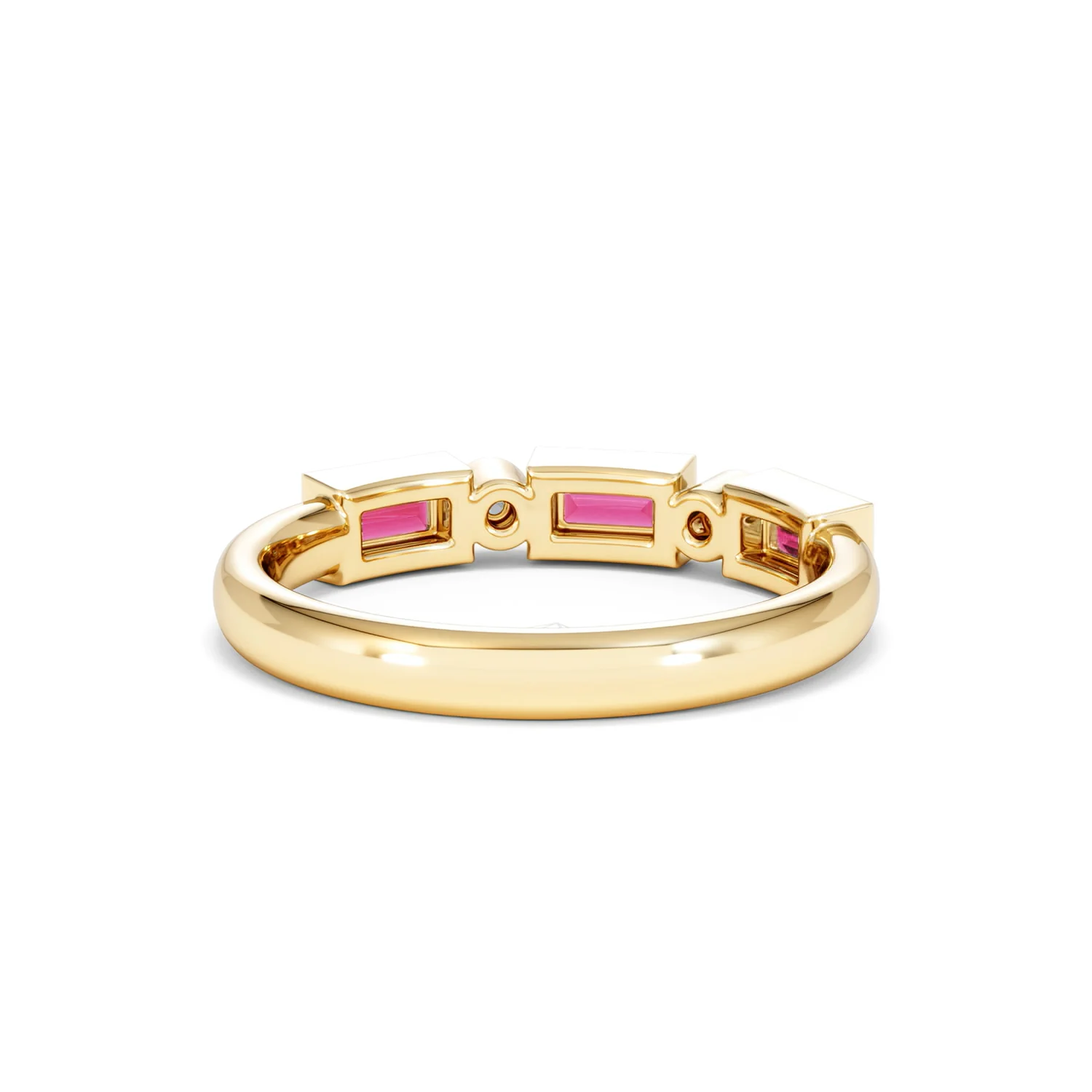 Forme 0.37ct Baguette Cut Lab Ruby 5 Stone Ring in 18K Gold Vermeil - Image 44
