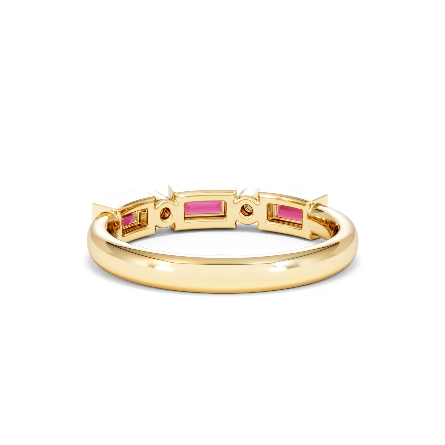 Forme 0.37ct Baguette Cut Lab Ruby 5 Stone Ring in 18K Gold Vermeil - Image 49