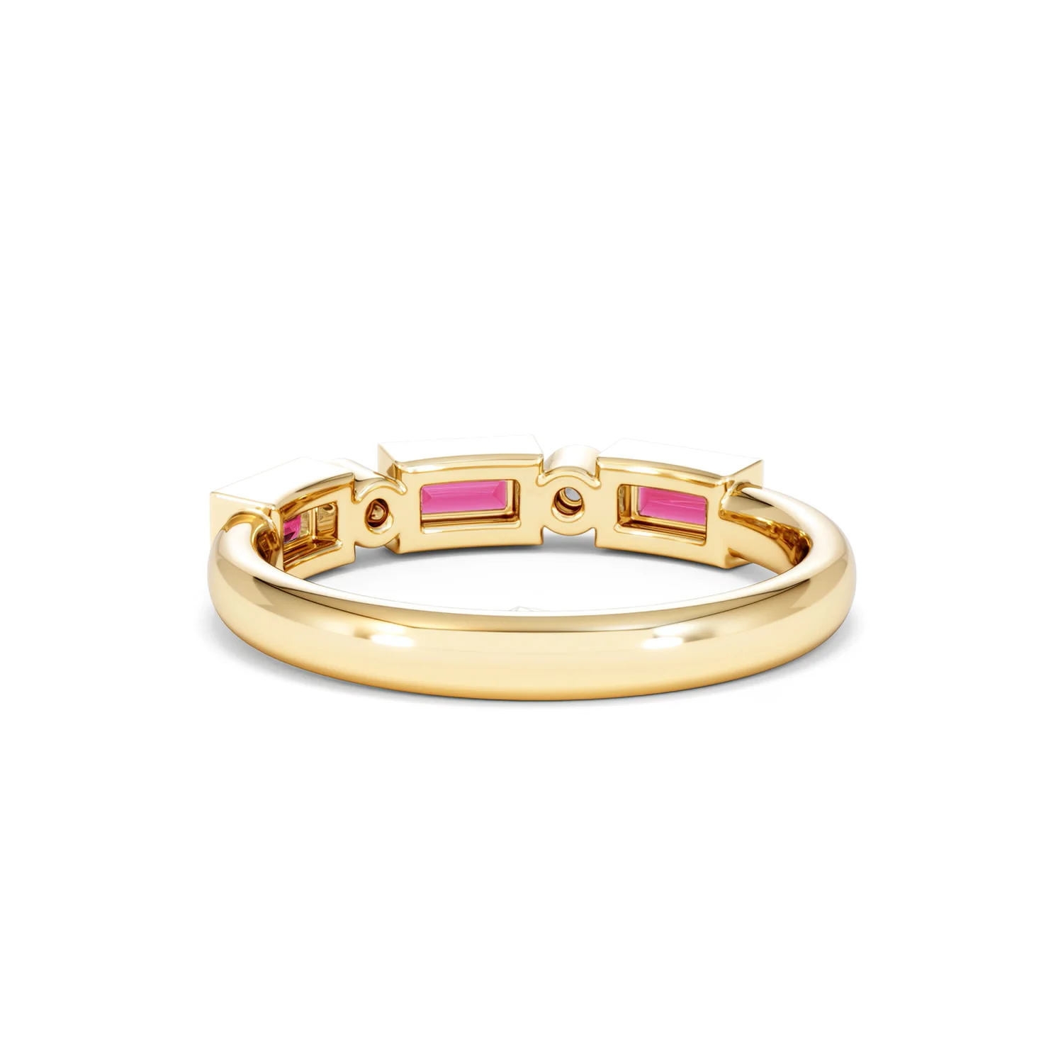 Forme 0.37ct Baguette Cut Lab Ruby 5 Stone Ring in 18K Gold Vermeil - Image 50