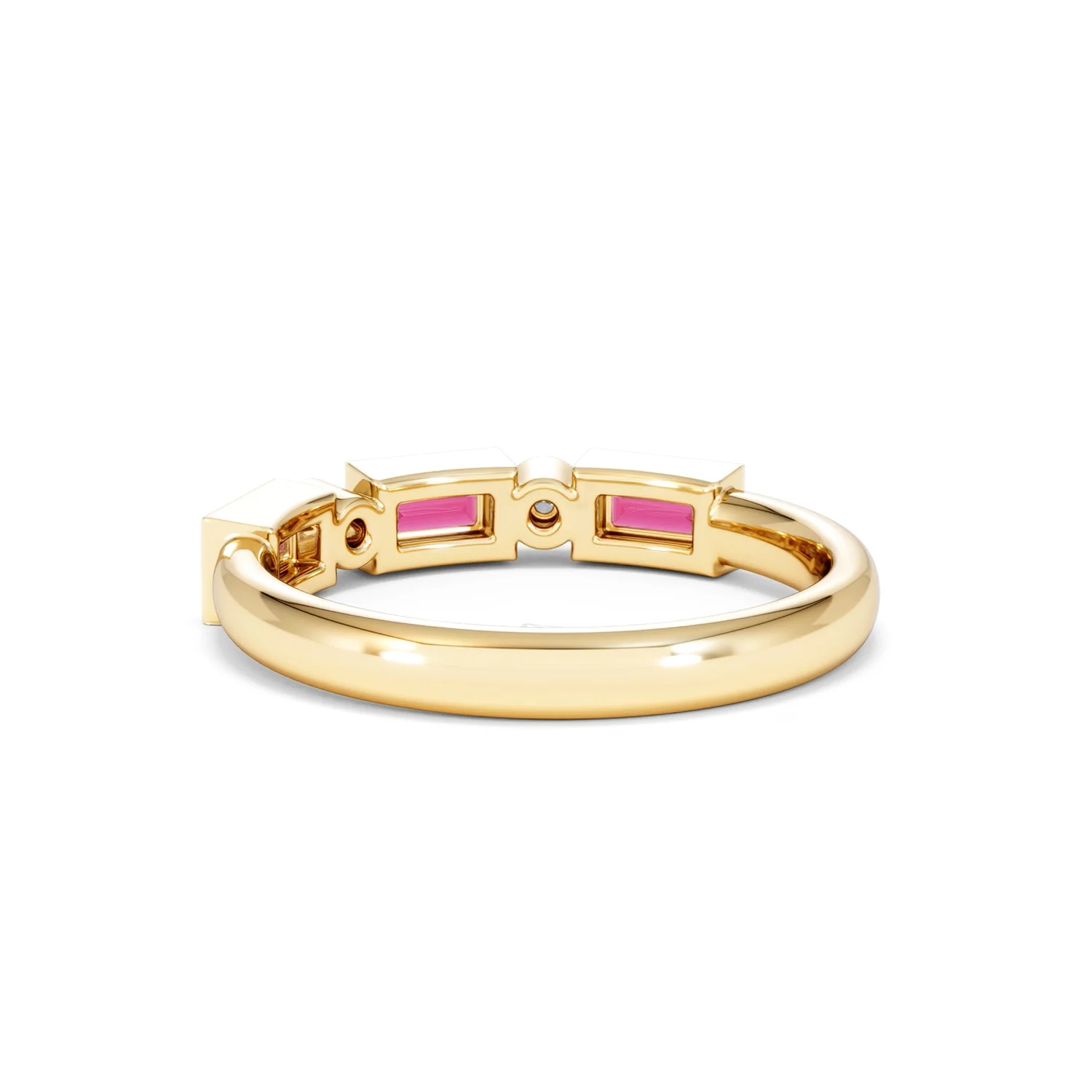 Forme 0.37ct Baguette Cut Lab Ruby 5 Stone Ring in 18K Gold Vermeil - Image 52