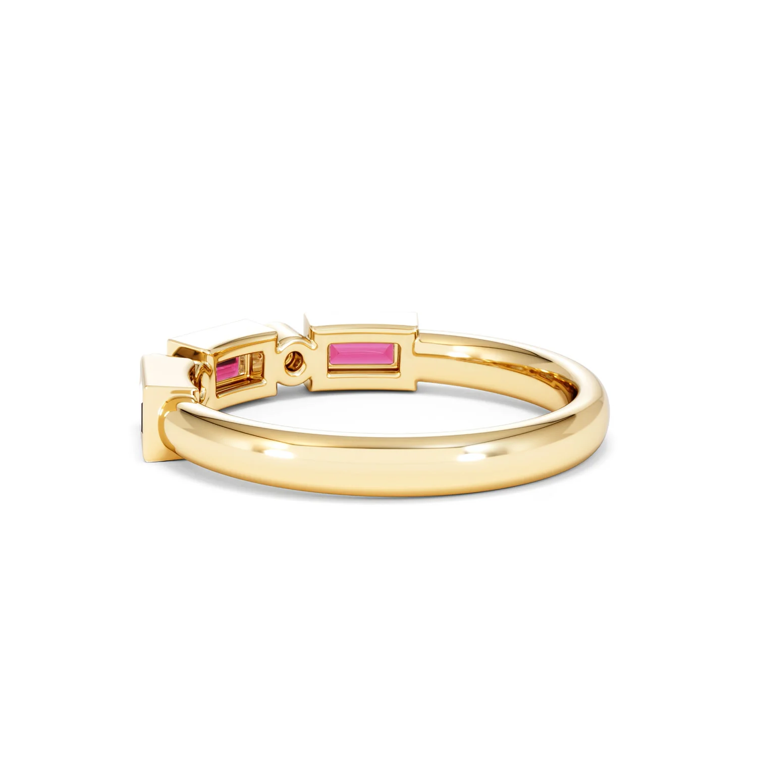 Forme 0.37ct Baguette Cut Lab Ruby 5 Stone Ring in 18K Gold Vermeil - Image 58