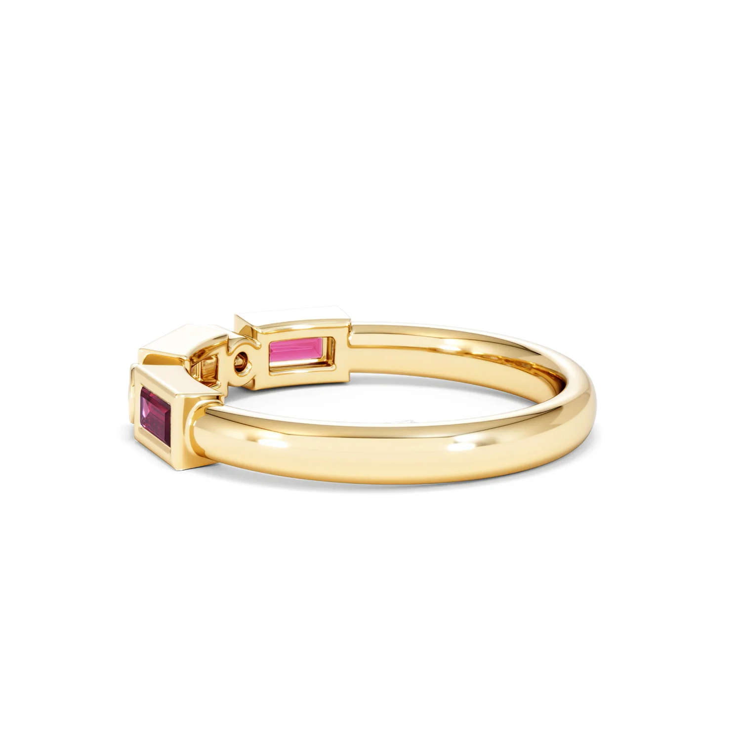 Forme 0.37ct Baguette Cut Lab Ruby 5 Stone Ring in 18K Gold Vermeil - Image 62