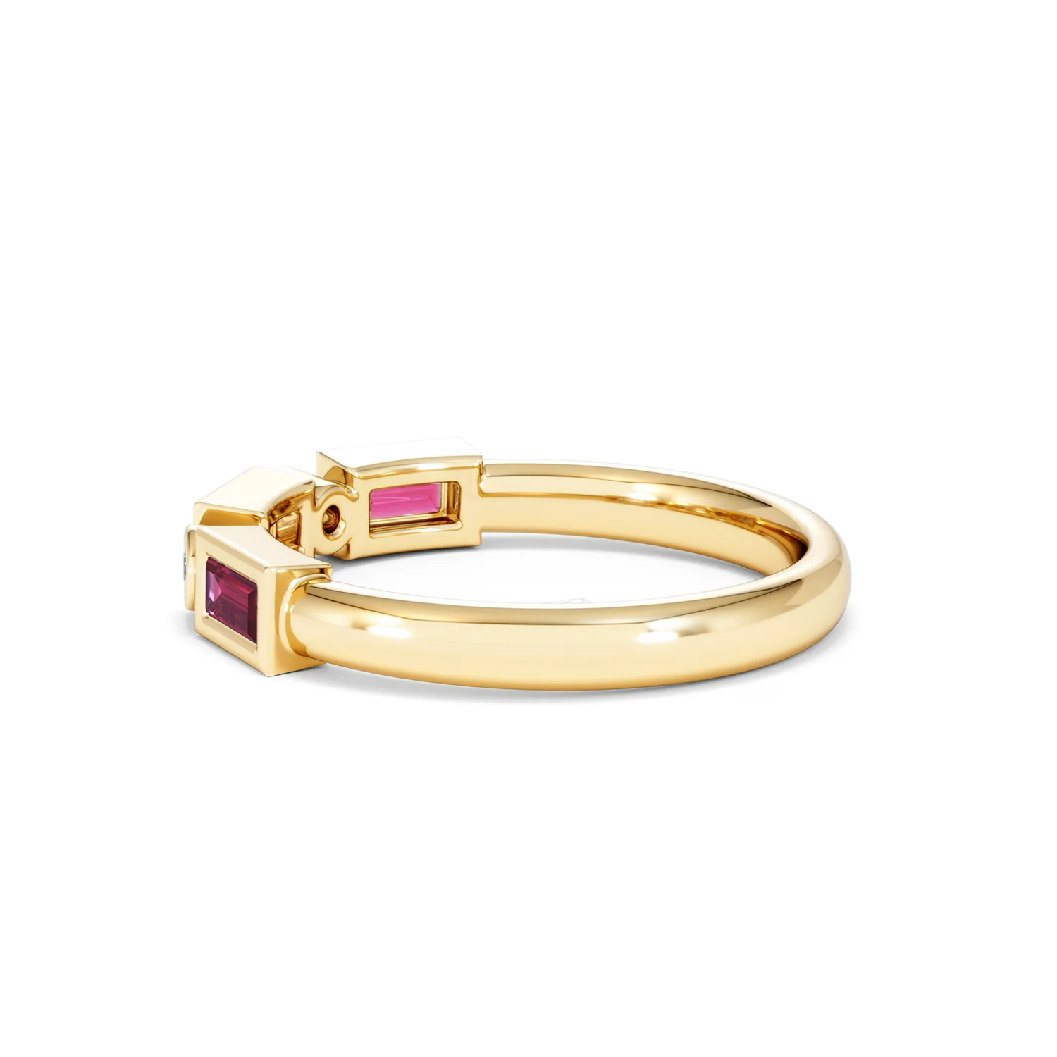 Forme 0.37ct Baguette Cut Lab Ruby 5 Stone Ring in 18K Gold Vermeil - Image 63
