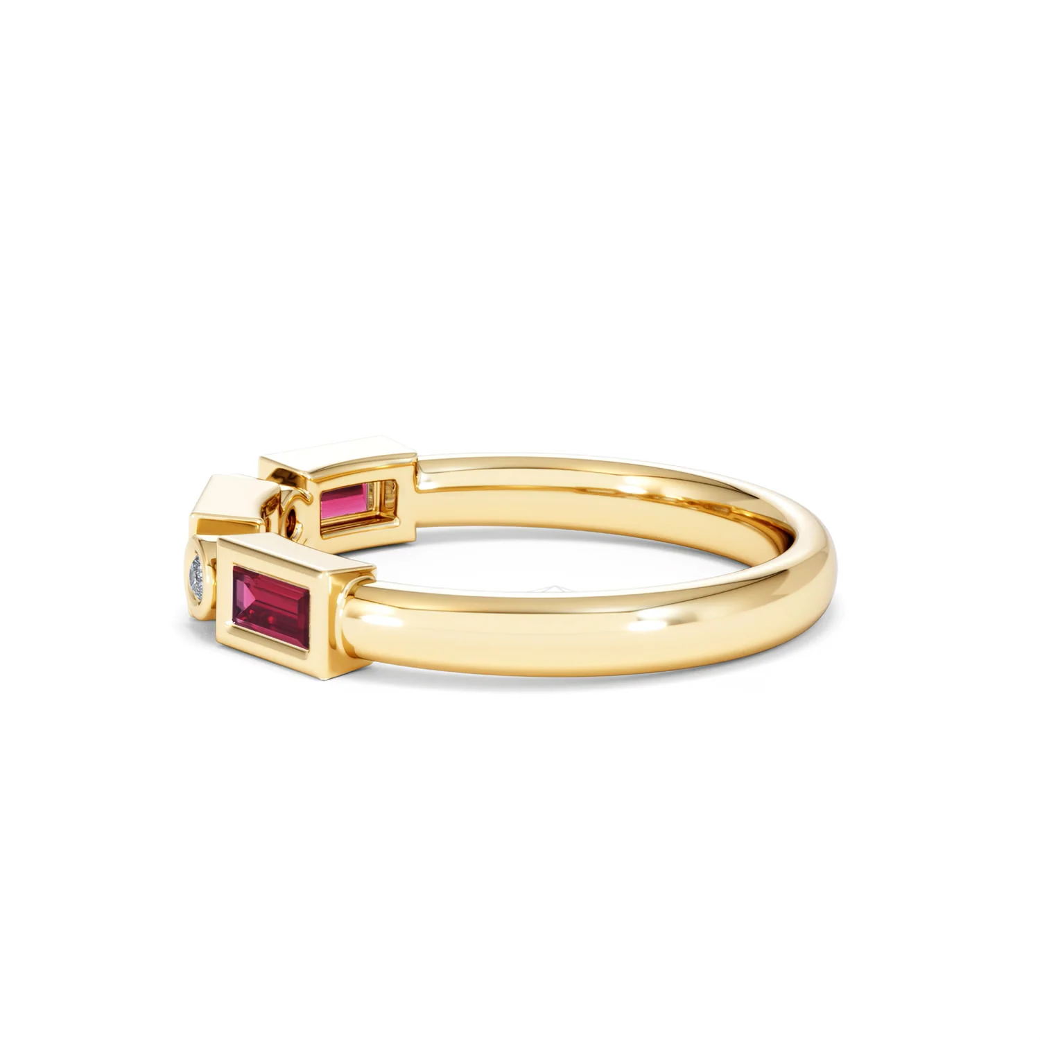 Forme 0.37ct Baguette Cut Lab Ruby 5 Stone Ring in 18K Gold Vermeil - Image 66