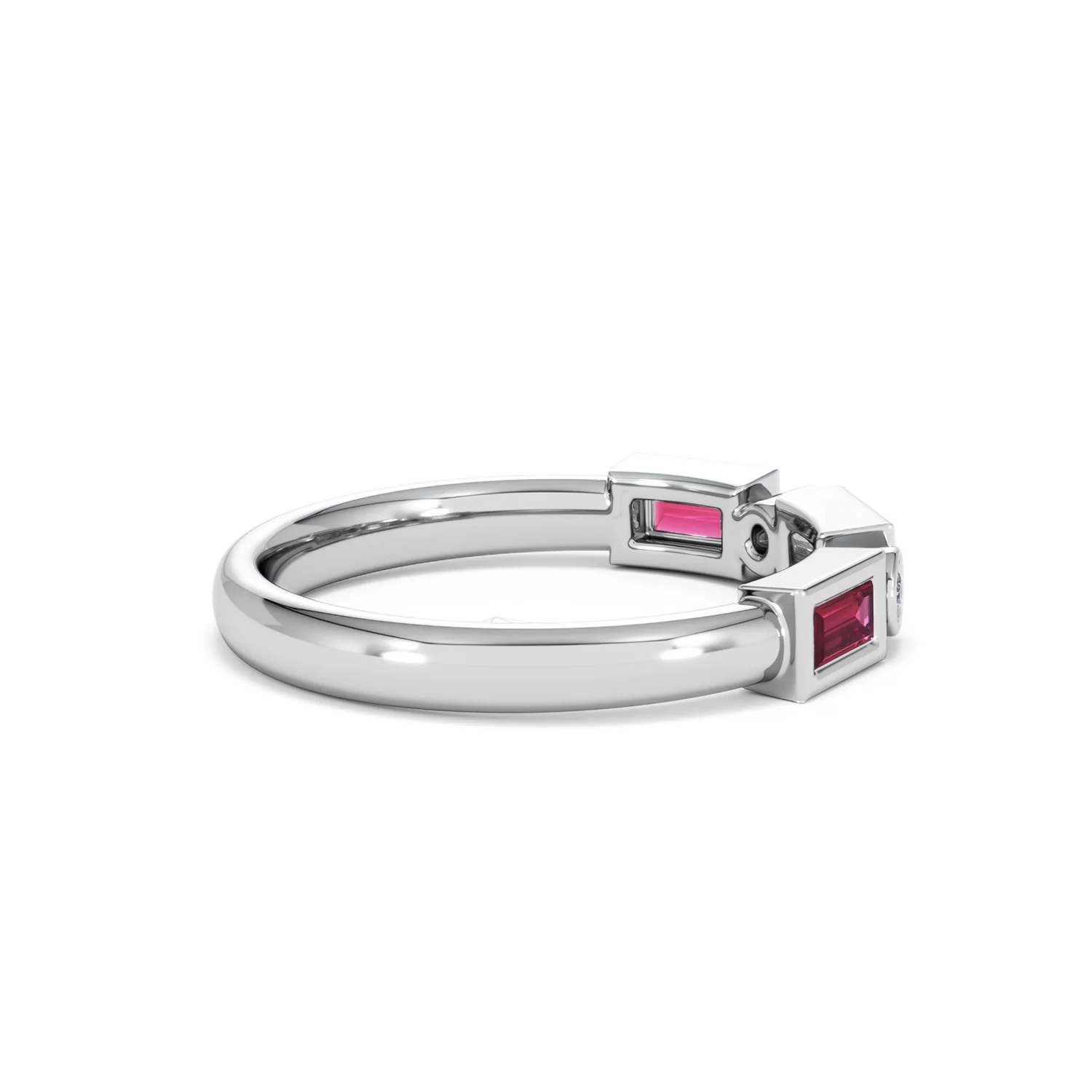 Forme 0.37ct Baguette Cut Lab Ruby 5 Stone Ring in Sterling Silver - Image 32