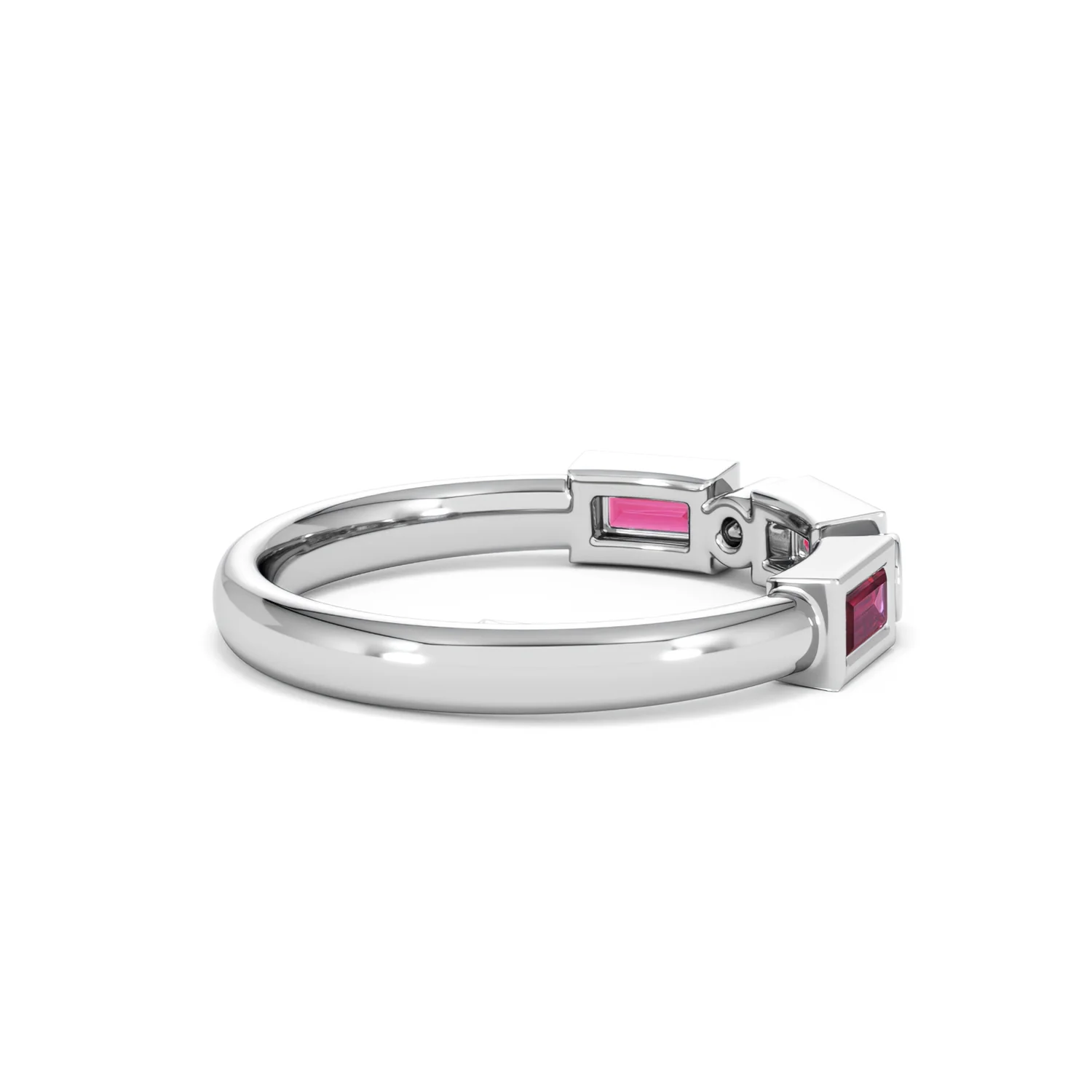 Forme 0.37ct Baguette Cut Lab Ruby 5 Stone Ring in Sterling Silver - Image 34