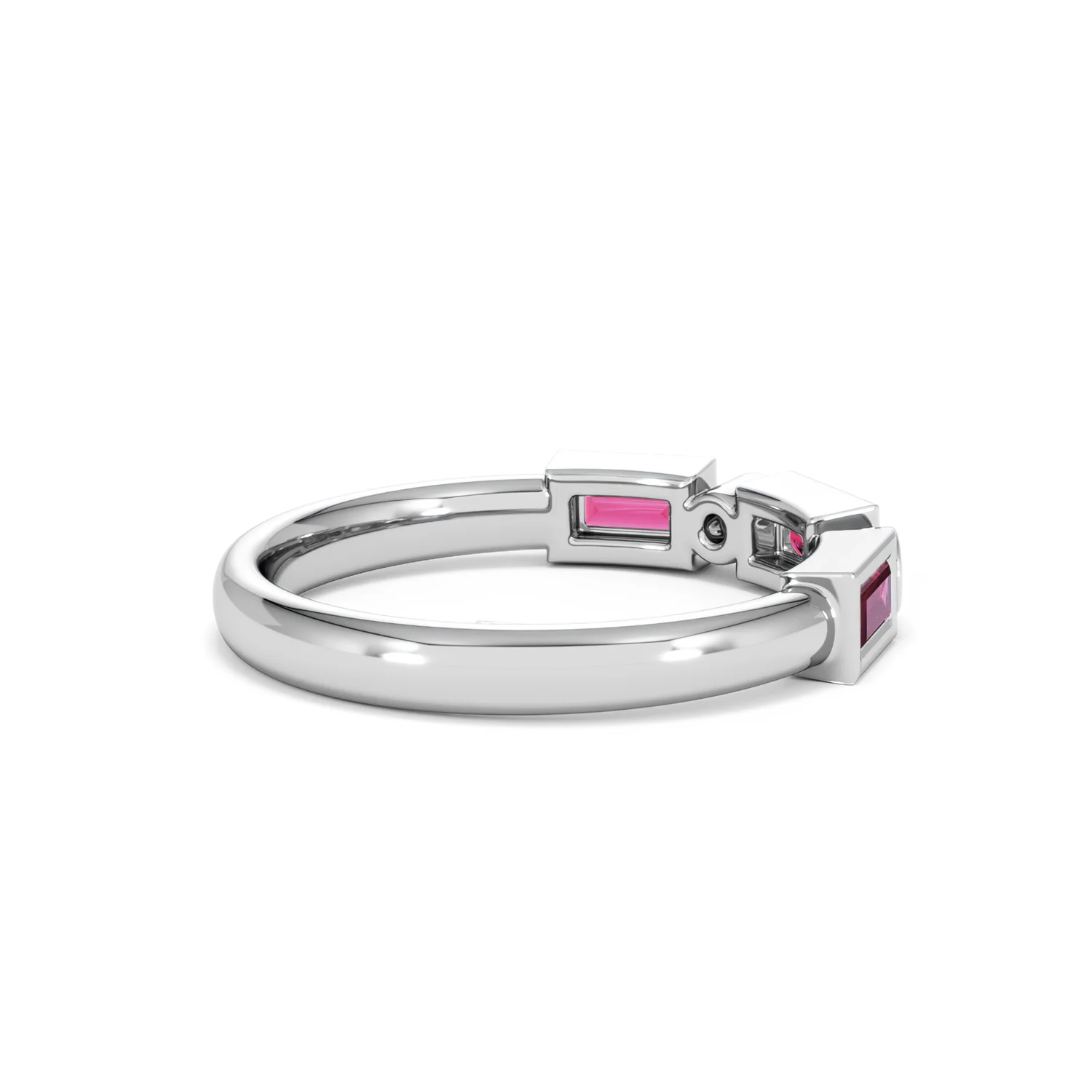 Forme 0.37ct Baguette Cut Lab Ruby 5 Stone Ring in Sterling Silver - Image 35
