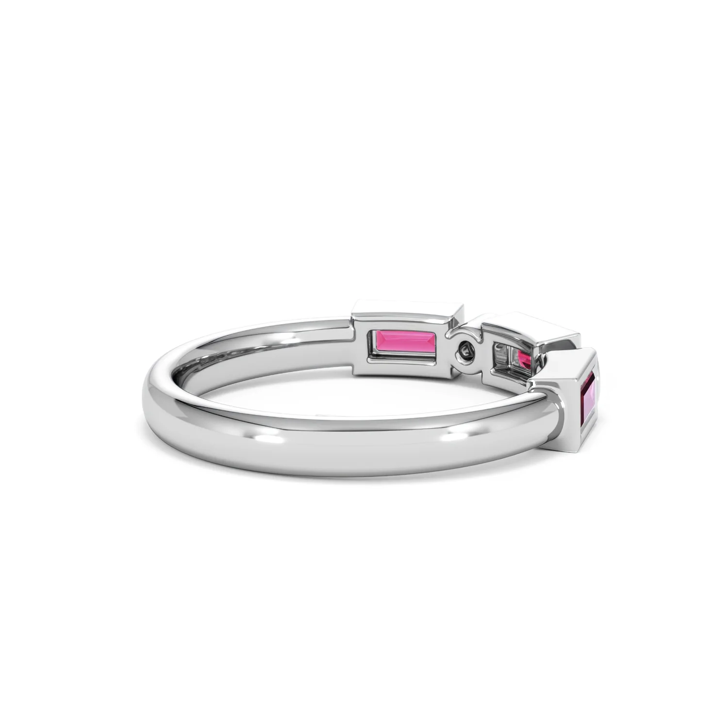 Forme 0.37ct Baguette Cut Lab Ruby 5 Stone Ring in Sterling Silver - Image 36