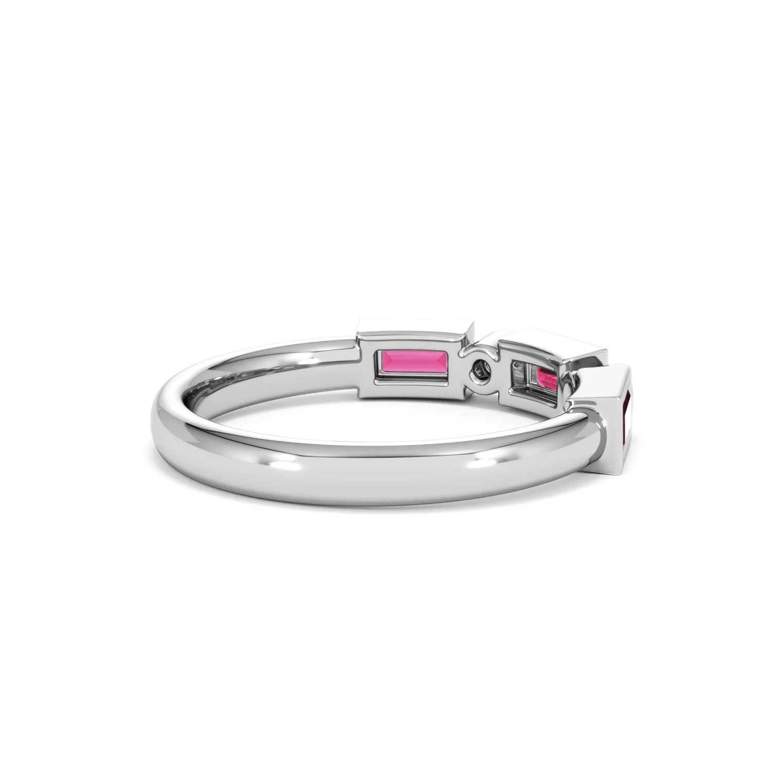 Forme 0.37ct Baguette Cut Lab Ruby 5 Stone Ring in Sterling Silver - Image 37