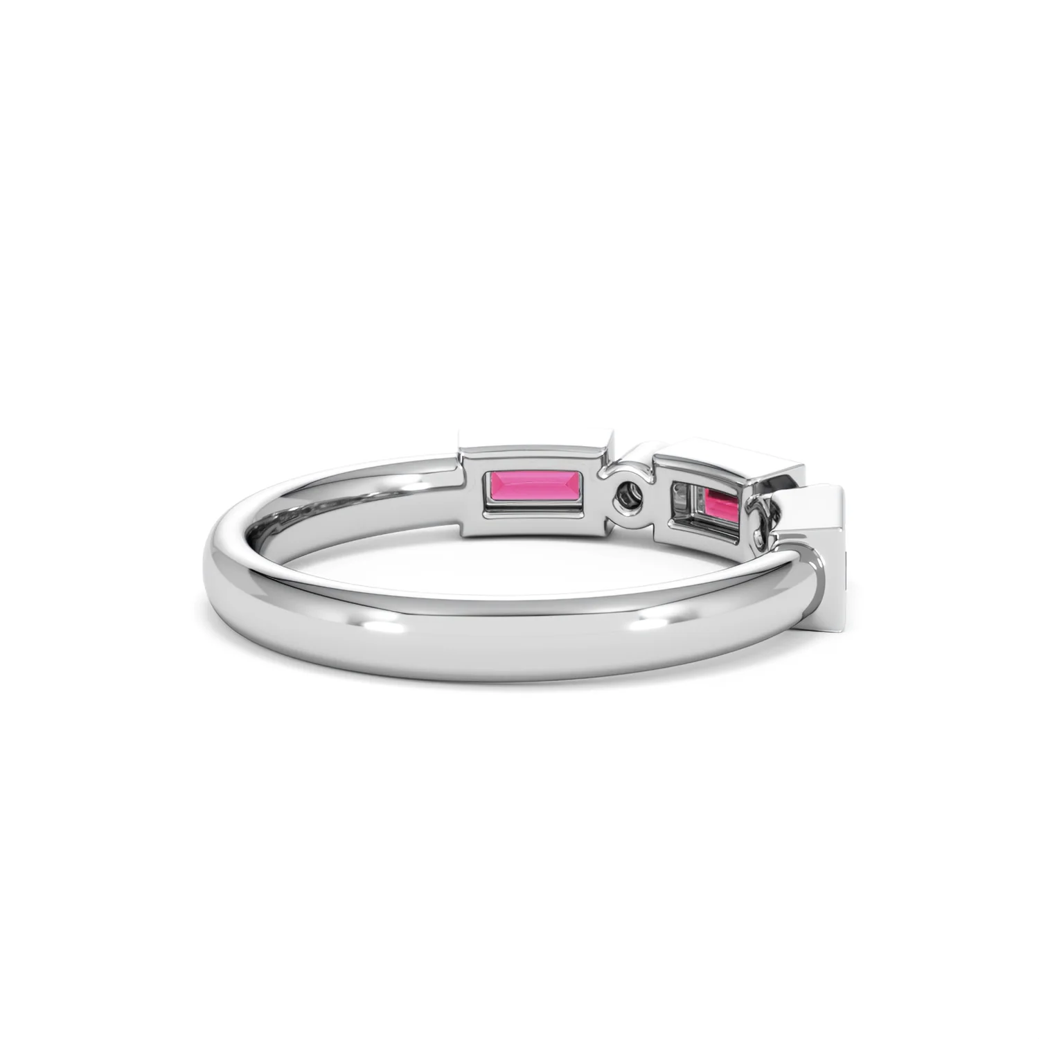 Forme 0.37ct Baguette Cut Lab Ruby 5 Stone Ring in Sterling Silver - Image 38